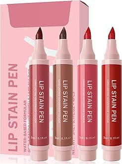 Lip Stain Liner Pen Set-4 Pcs Hydrating Lip Stain Lip Liner Pencil Kit,Longla...
