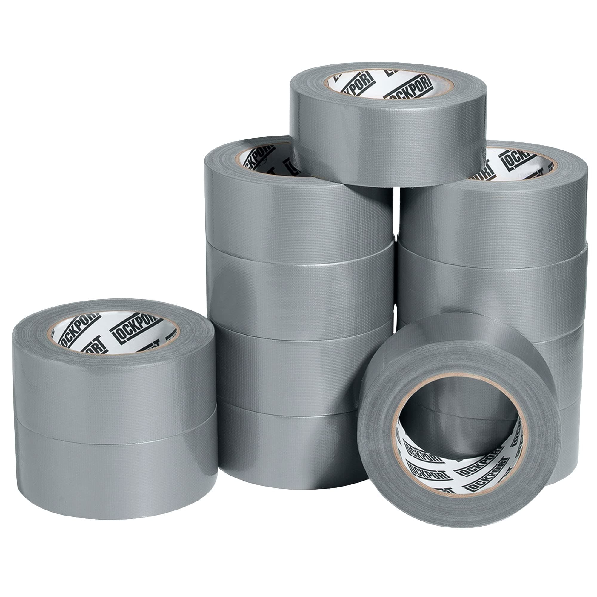 Duct Tape Heavy Duty Waterproof - 30 Yards x 2 Inch - 12 Roll Pack Silver Duct Tape Bulk Pack - No Residue, Flexible, Strong, All-Weather and Easy Tear - Grey Heavy Duty