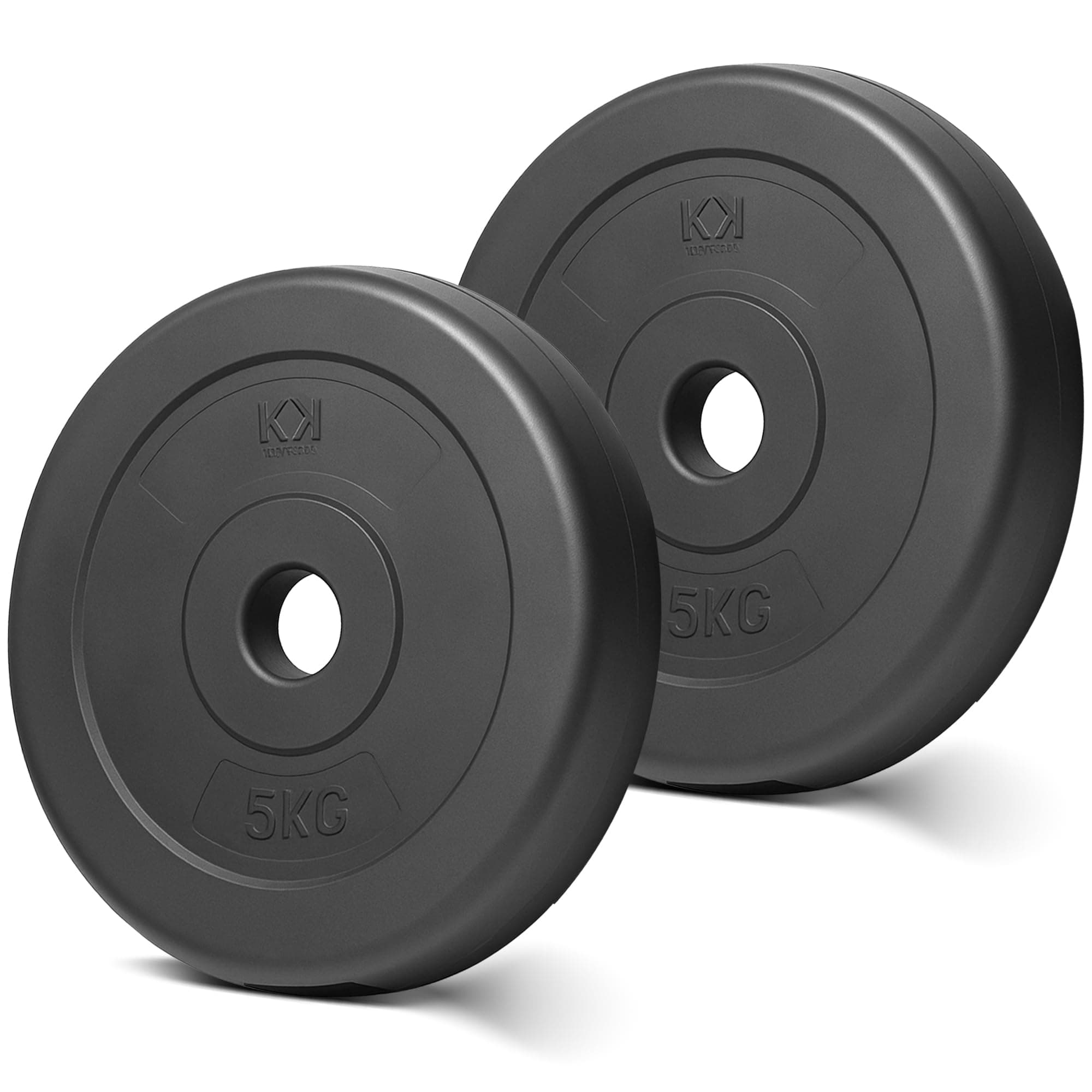 KK Vinyl Weight Plate Set. 1 Inch Vinyl Weight Disc Pair. 2 x 2.5kg, 5kg or 10kg Barbell Weight Plates. Dumbbell Plates for Home or Gym Training or Weightlifting.
