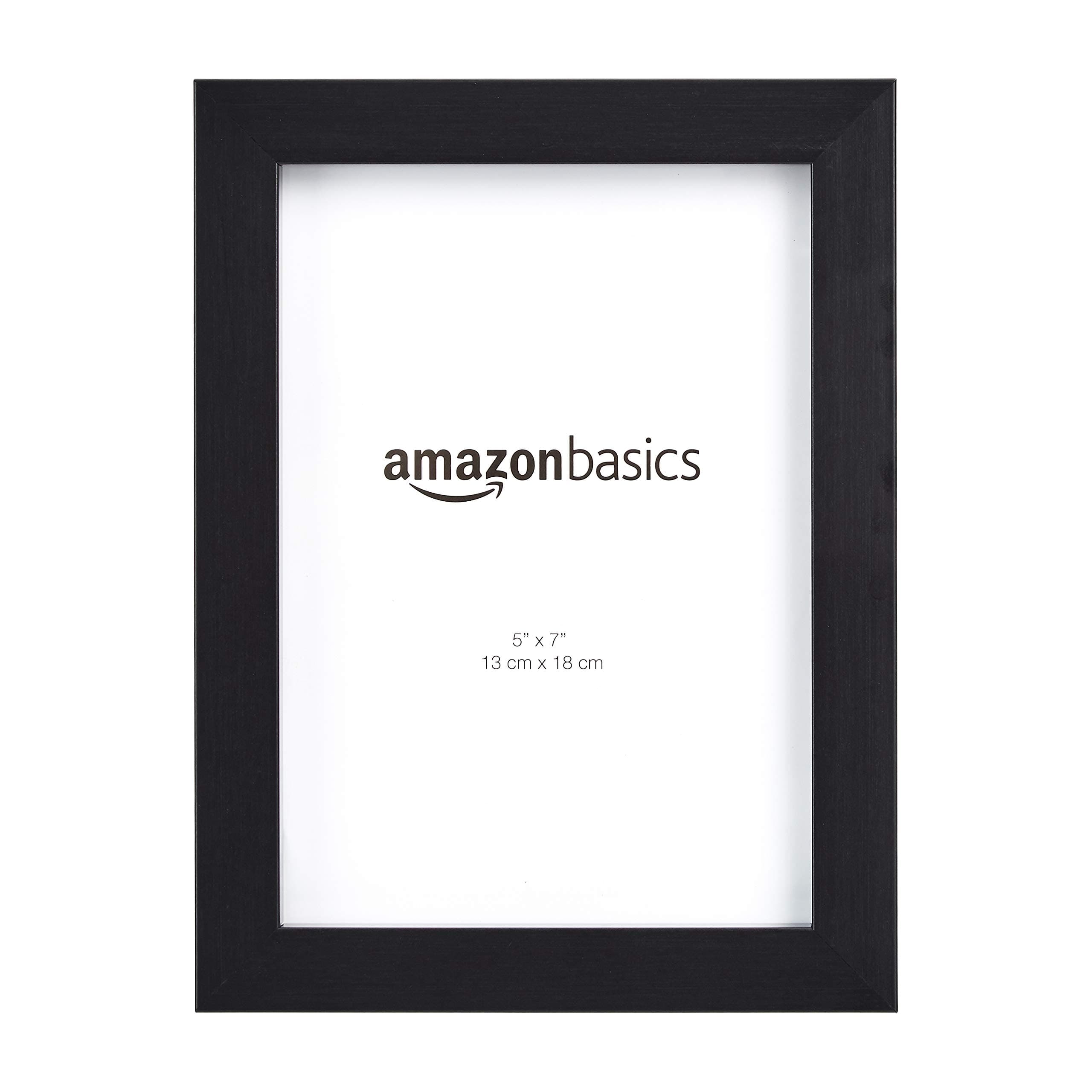 Amazon Basics Rectangular Photo Frame, 2-Pack, Black, 13 x 18 cm