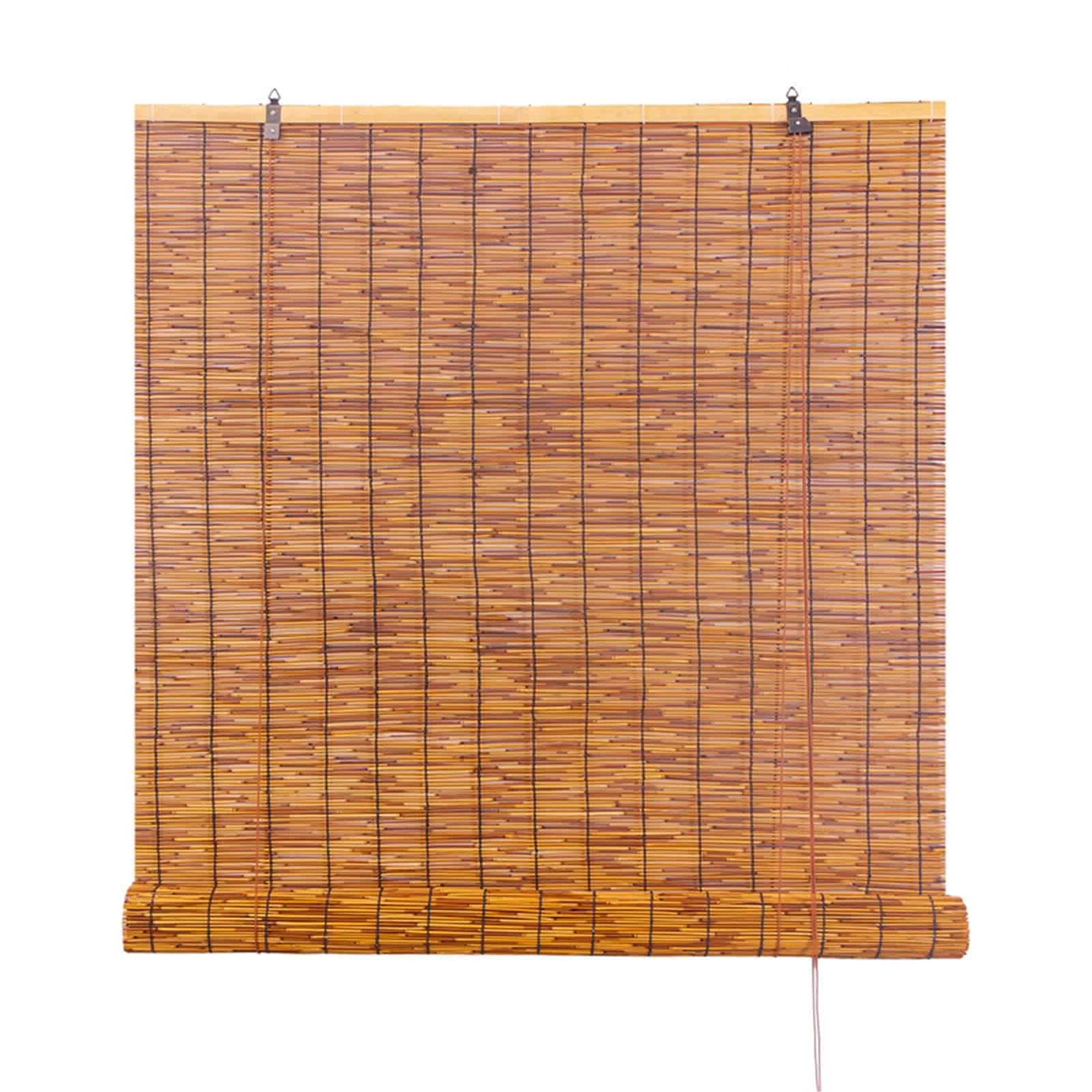 Natural Reed Roller Blinds, Hand-Woven Outdoor/Indoor Sun Shades Breathable Retro Light Filtering Roll Up Blinds for Kitchen, Pavilion,Patio, Hotel, Shop Wall Decoration,100x200cm/40″x79″