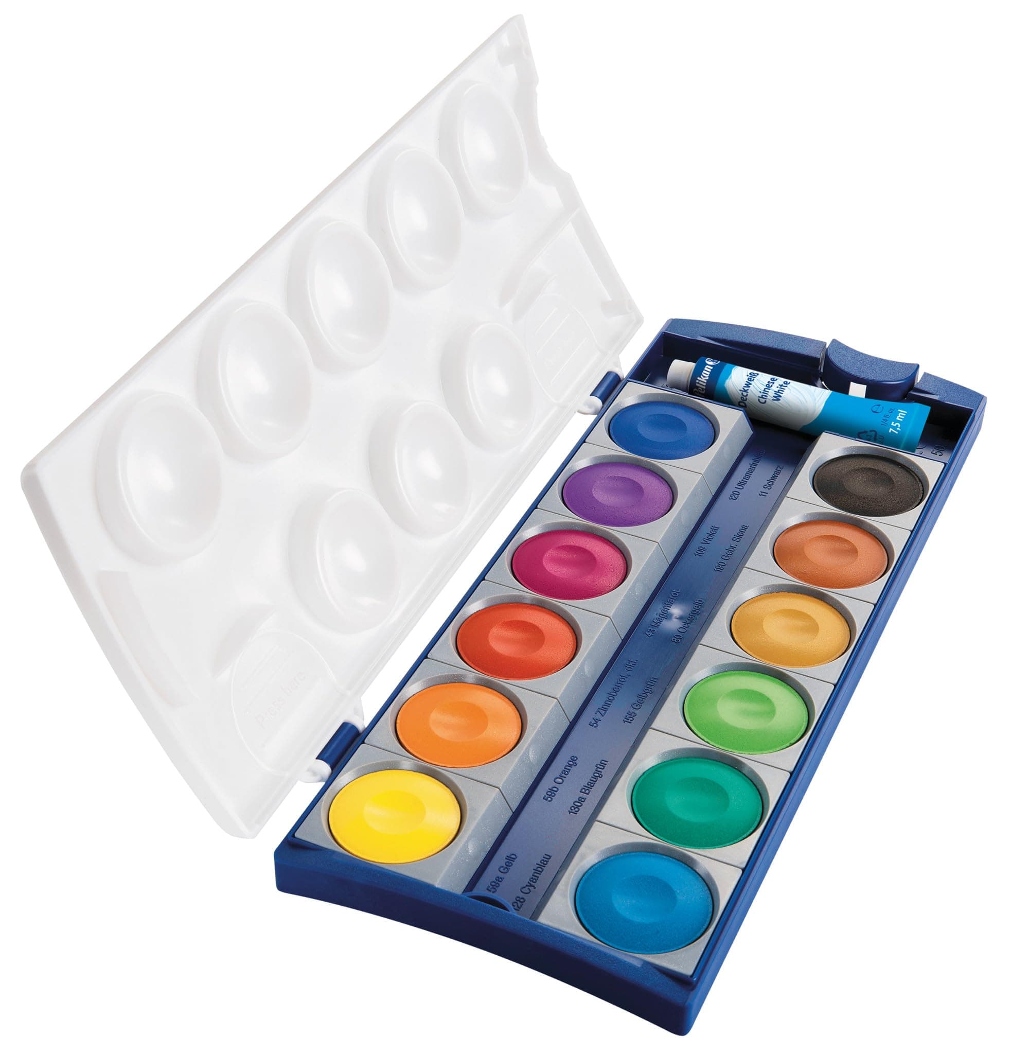 Opaque Watercolor Paint Set, 12 Colors Plus Chinese White Tube (720854)