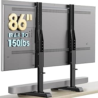 AX WABER Table Top TV Stand with Height Adjustable TV Legs Replacement for Most 37-86 Inch Flat Curved TVs,Steel TV Base Feet Holds up to 150 lbs with Cable Management, Max VESA 800x600mm Black