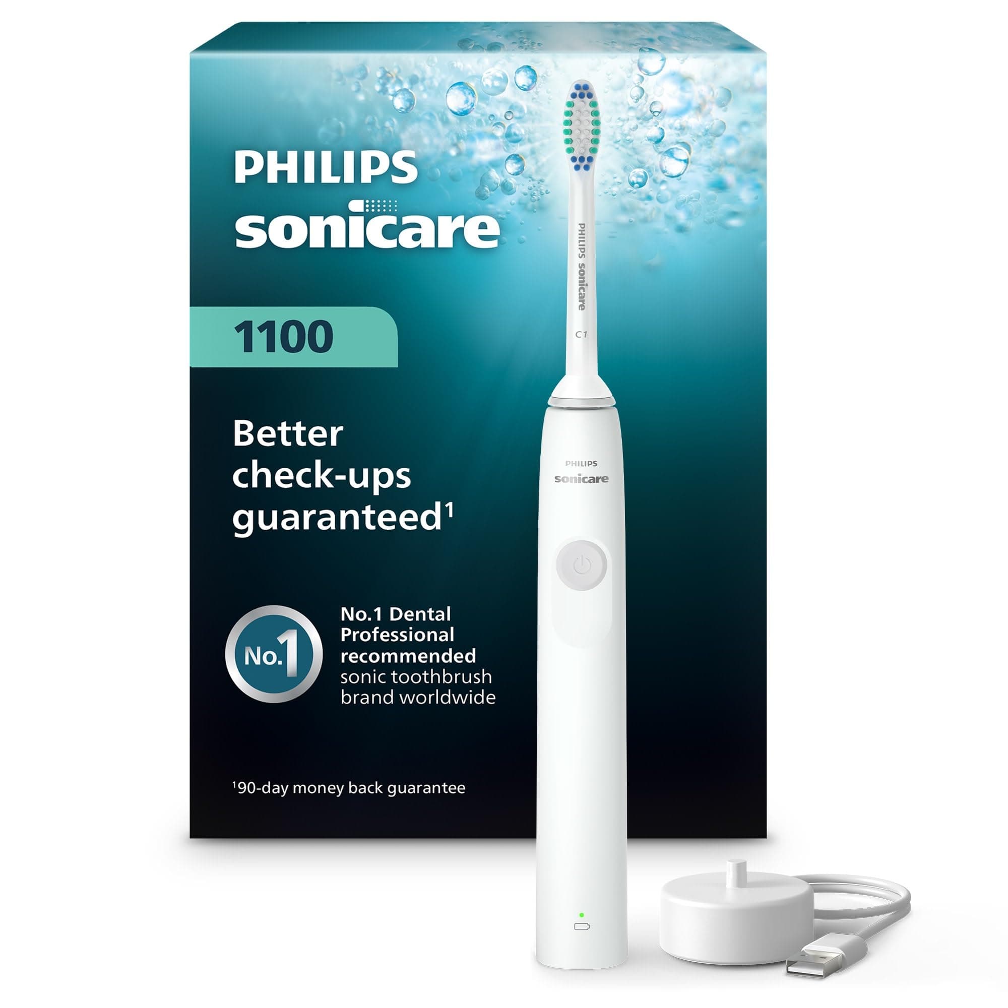 1100 Power Rechargeable Electric Toothbrush White/Grey HX3641/02