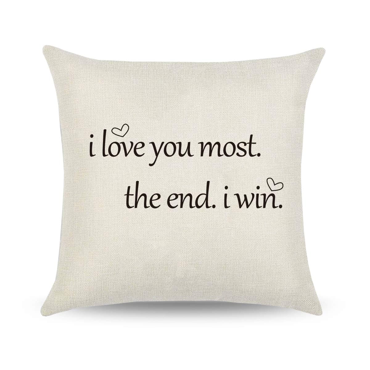 Love You More Pillow Covers 18x18 Love Gifts for Girlfriend Decorative Throw Pillow Cover for Home Sofa Couch