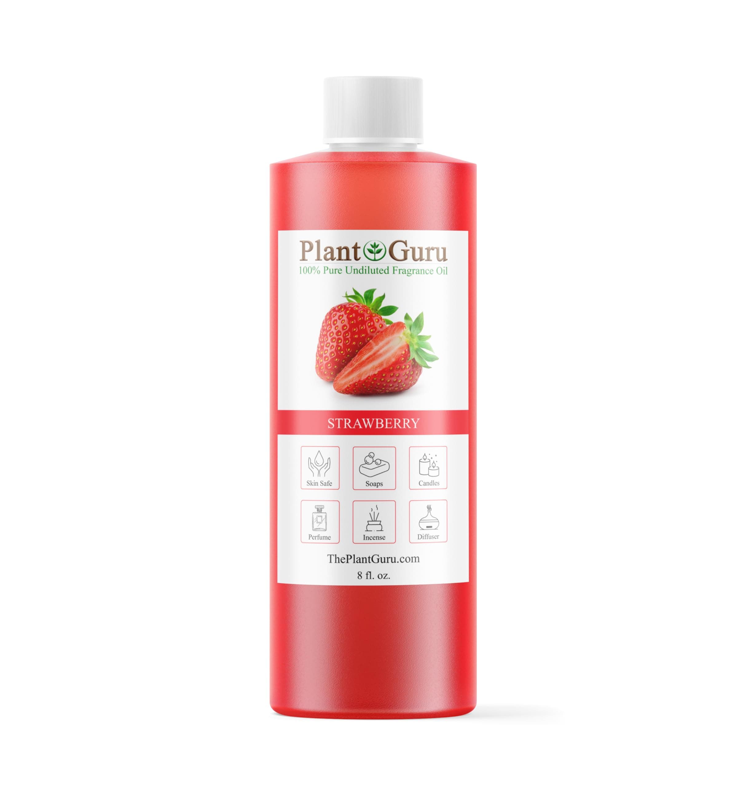 Strawberry Fragrance Oil 8 fl. oz. Scented Oil for DIY Soap Making, Candles, Bath Bombs, Body Butters. Used in Aromatherapy Diffusers, Burners and Warmers. Great Addition to Lotions and Creams.