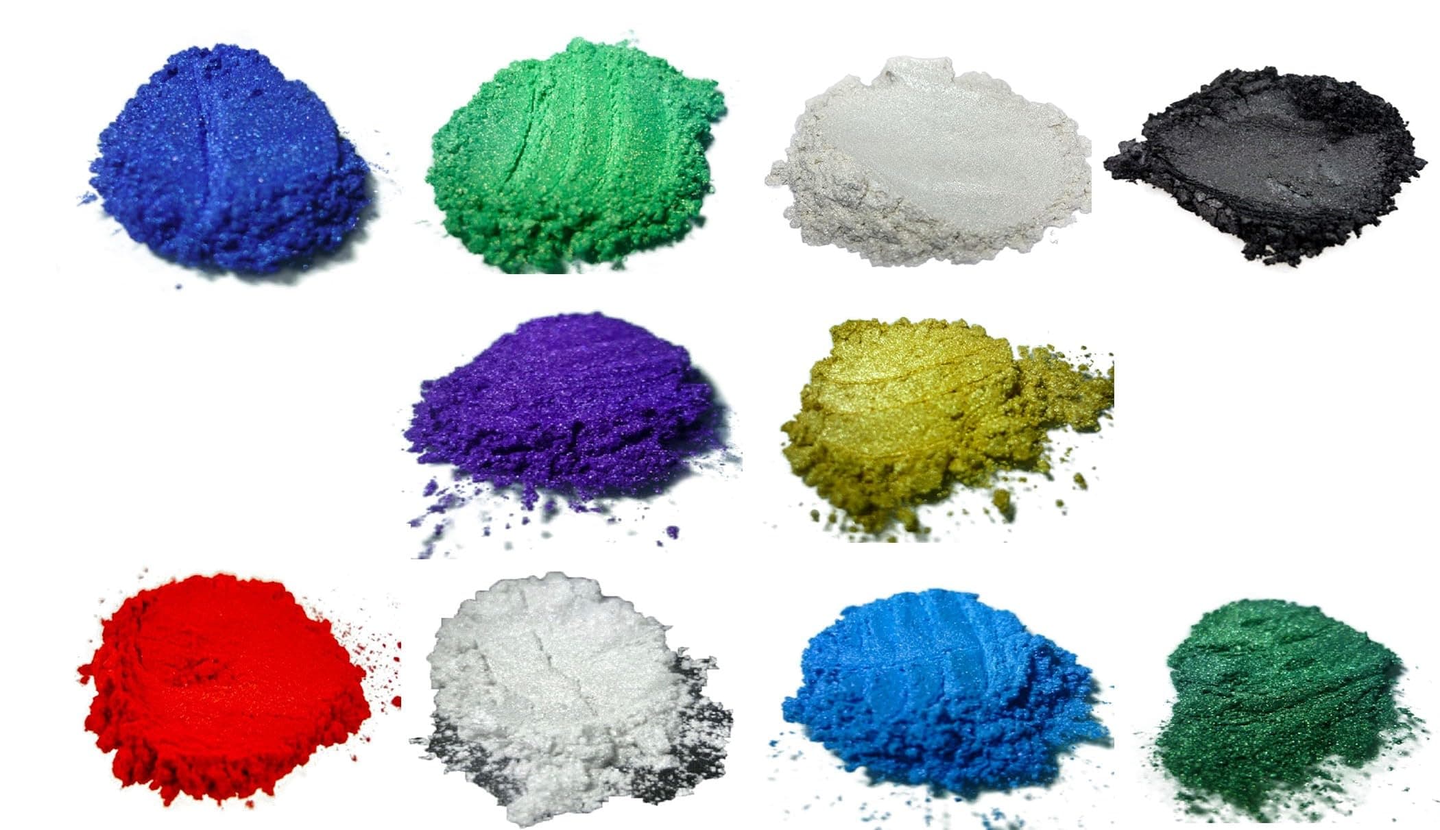 Black Diamond Pigments Mica Powder Variety Pack #4, Multi-ColorPigment Set for Epoxy Resin, Soap Making, DIY Crafts and Art Projects- 10 Colors