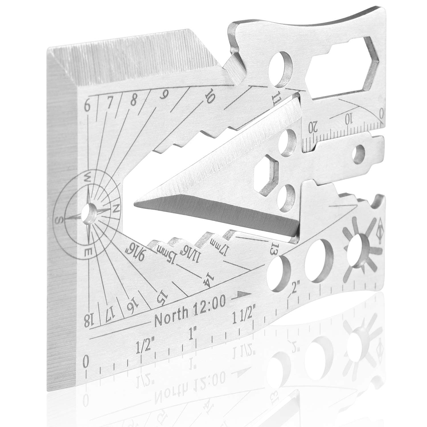 Survival Multitool Original 30+ Function Axe Card for Camping Gear, Hiking, Fishing, Climbing, Hunting, Wilderness Survival, Preppers Bug Out Bag, Emergency Kit