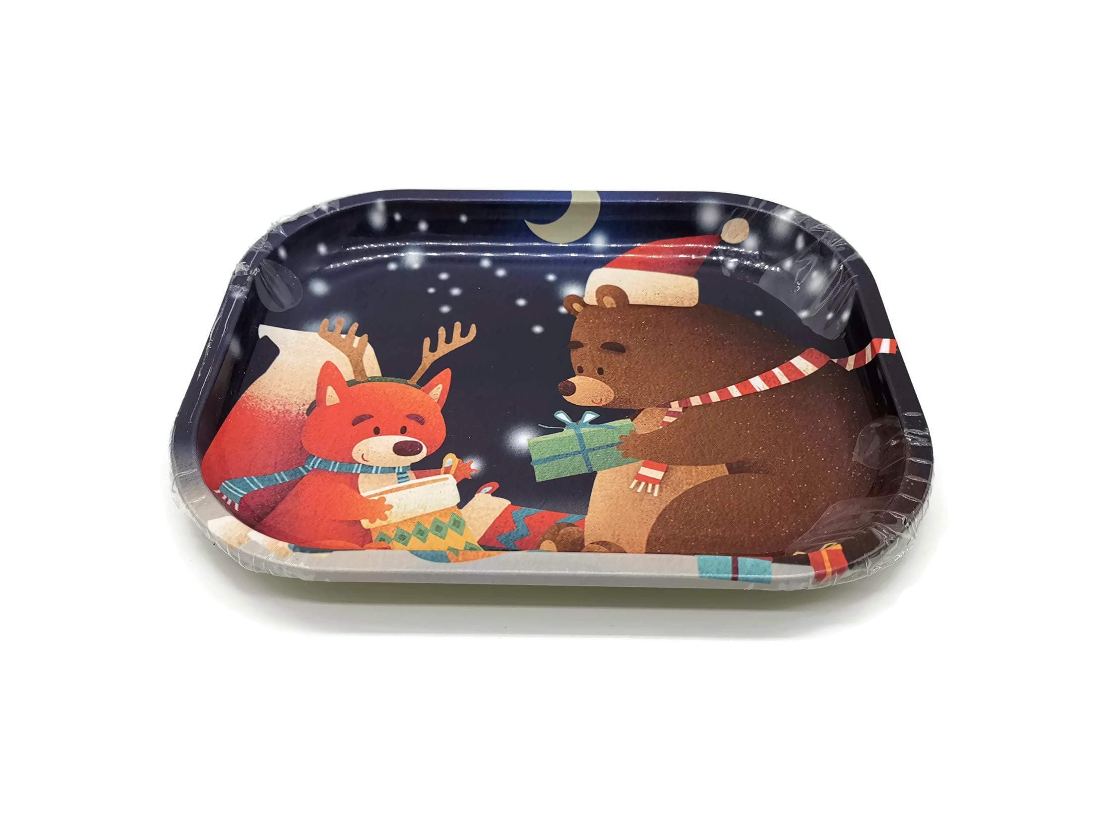 AwiaubMetal Rolling Tray Mini 7.1 inch 5.5 inch (chrimas)