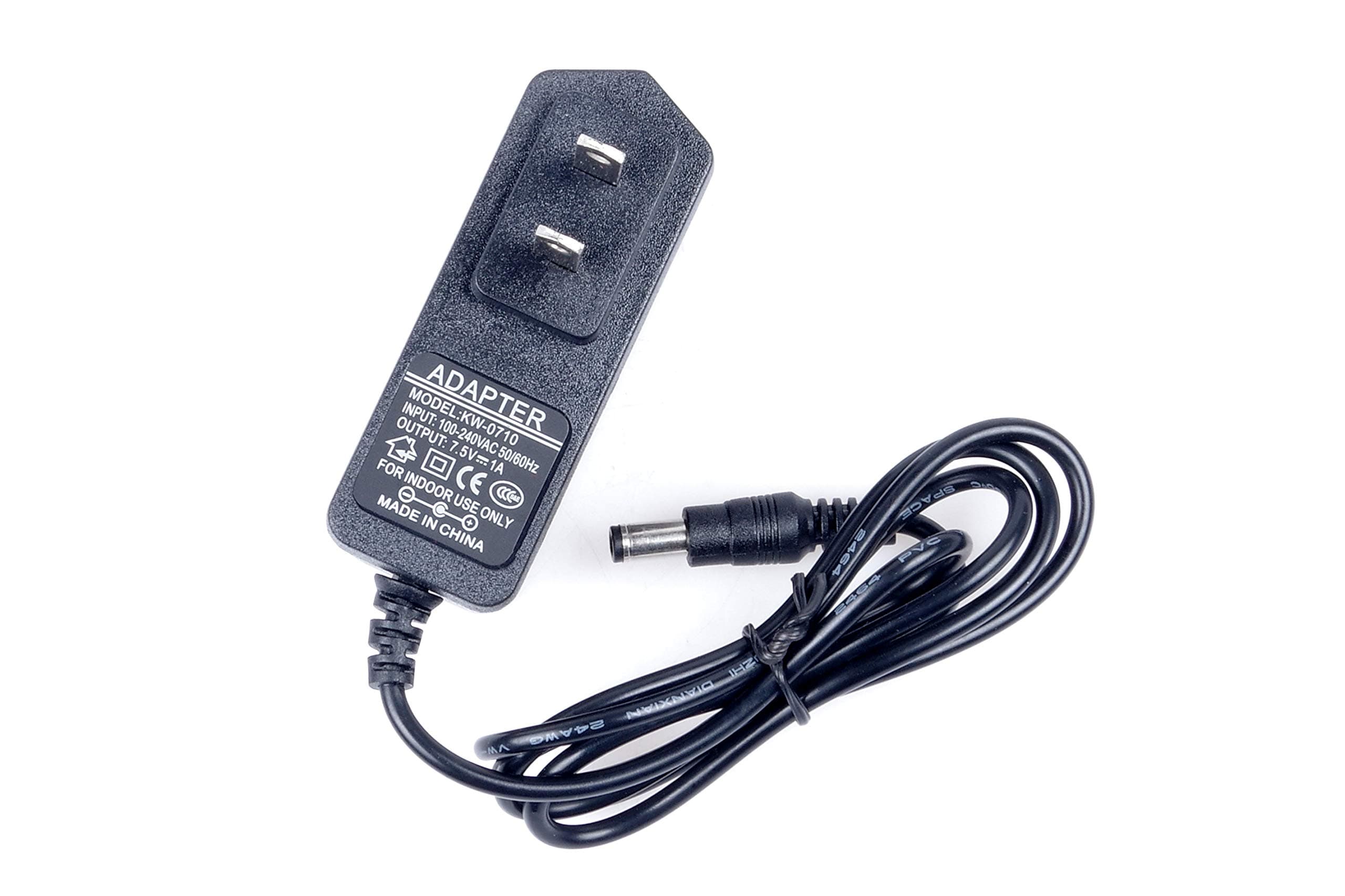 LIVISN AC 100-240V to DC 7.5V 1A Power Supply Adaptor,Max 7.5W Universal Wall Plug Power Adapter 5.5 x 2.5mm DC Jack