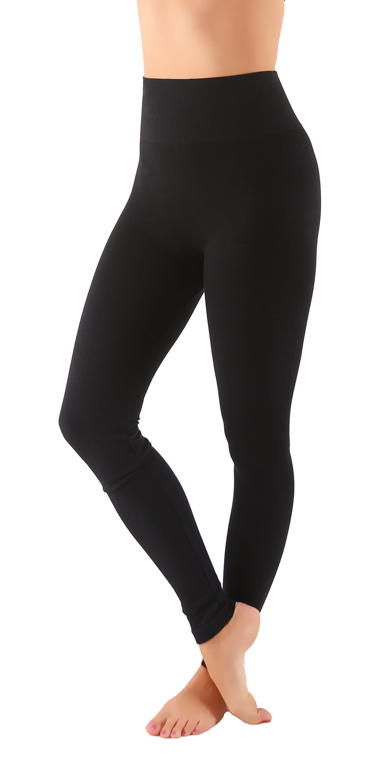 AEKO Women's Thick Yoga Soft Cotton Blend High Waist Workout Leggings with Tummy Control Compression