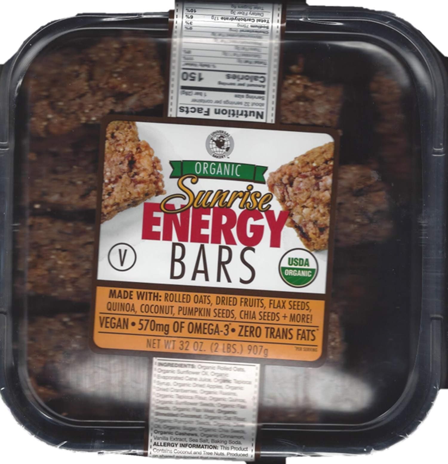 Organic Sunrise Energy Bars, 32 Ounce