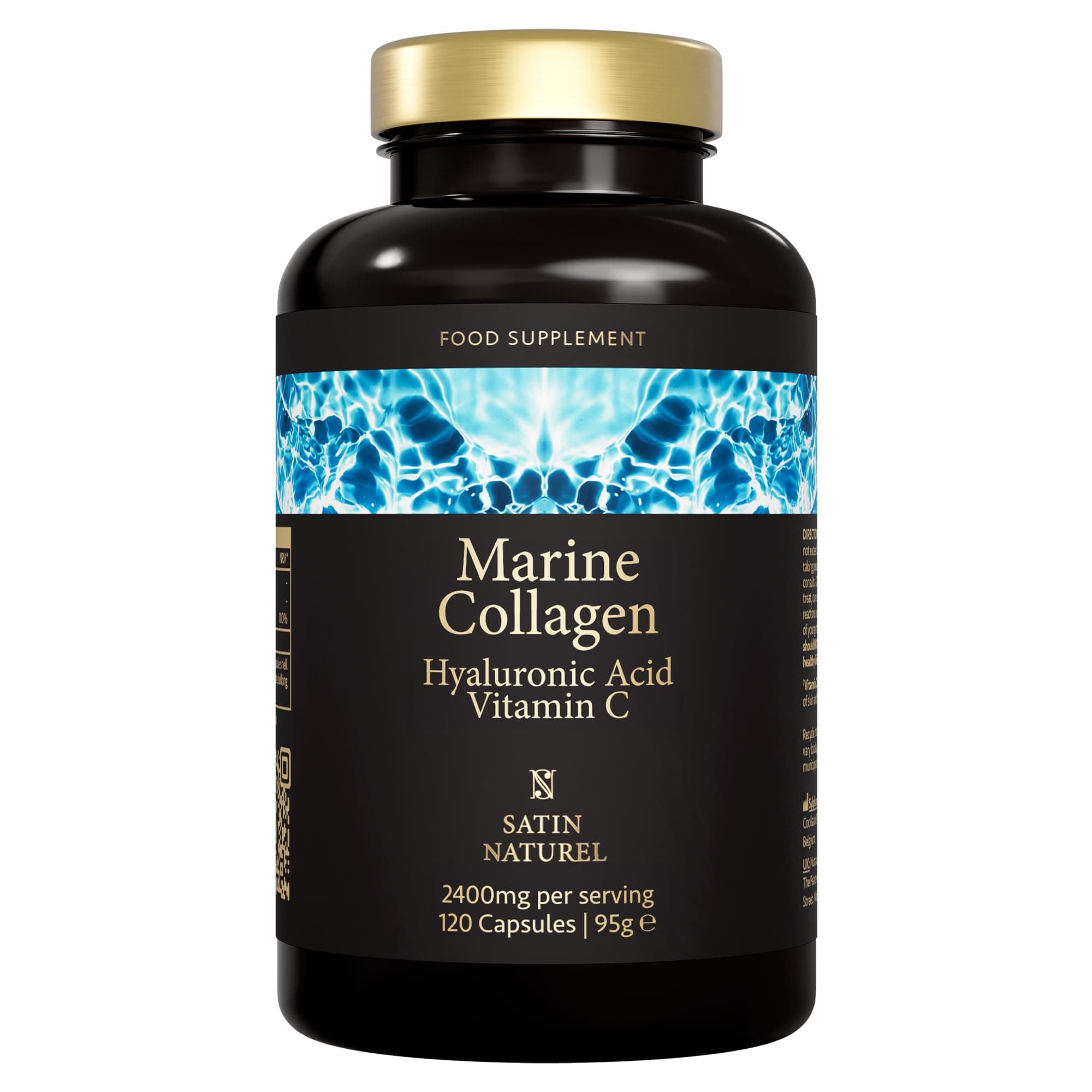 Marine Collagen Capsules 2400mg – High Strength Hydrolysed Fish Collagen with Hyaluronic Acid & Vitamin C – 120 Collagen Supplements for Women – Skin, Hair & Joints Support