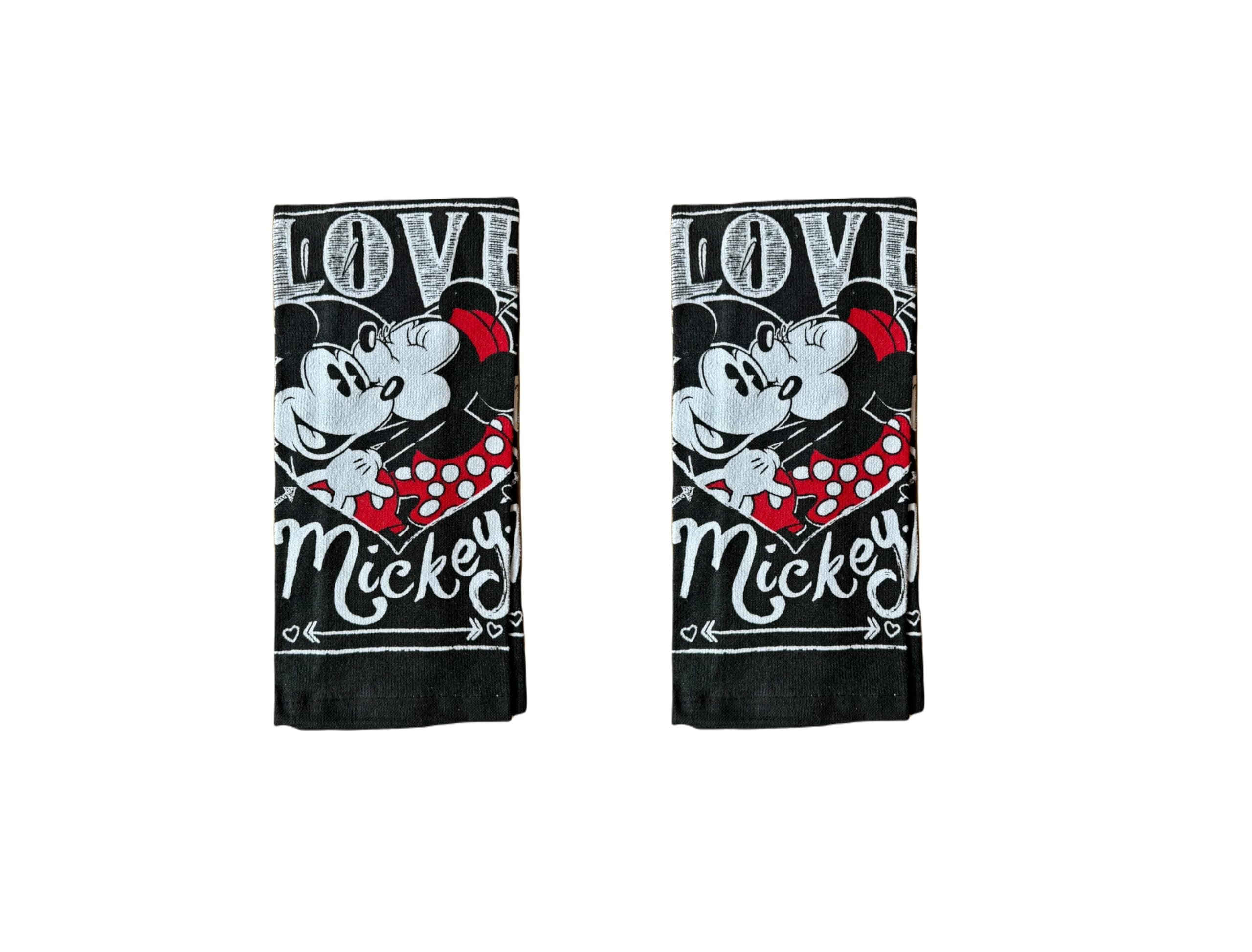 7STAR100% Cotton Kitchen Towel Set – Ultra Absorbent 2-Piece Collection! (2, Mick Minn Love u- Black)