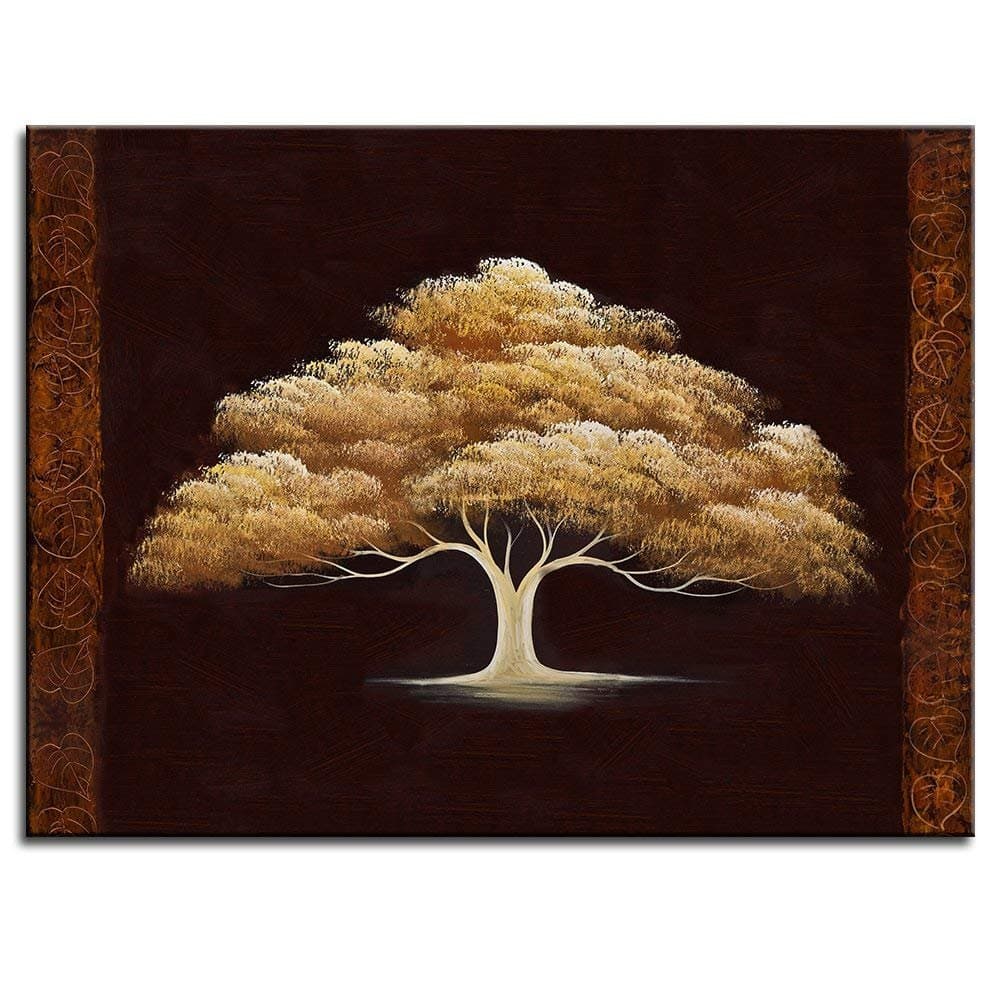 BPAGO Golden Luky Tree Canvas Paintings Wall Art Landscape Fantasy Canvas Paintings Wall Art Landscape Modern Oil Painting Effect On Canvas Paintings Ready to Hanging 40x30 inch