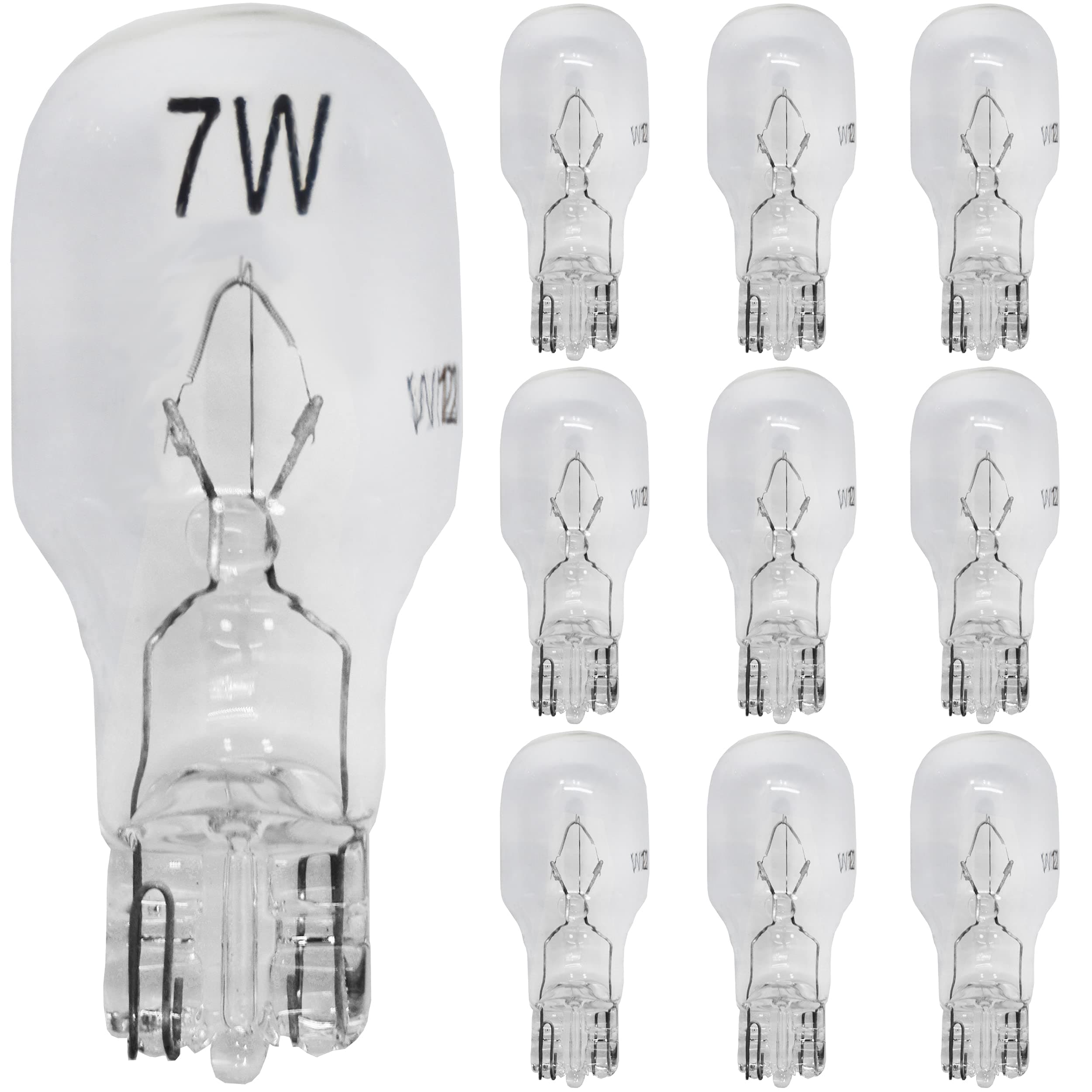 Diximus 12 Volt 7 Watt Low Voltage T5 Landscape Bulb - Pack 10 - Landscape Light Bulbs - Low Voltage Landscape Light Bulbs (Clear, 10)