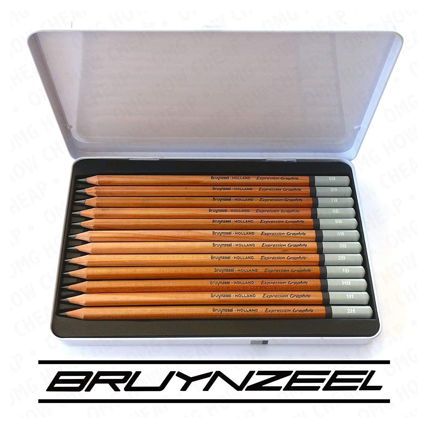 BruynzeelExpression - Artist Tin of 12 Graphite Pencils - 2H to 9B