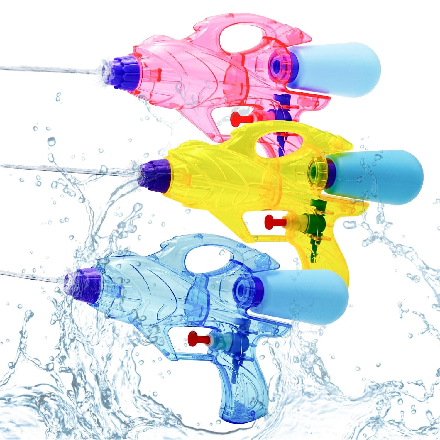 3 Pack Water Guns for Kids and Adults, 200cc/20ft Squirt Guns with Trigger Squirt Guns for Boys Girls, Long Range Super Water Blaster Soaker Water Pistol Summer Toys for Swimming Pool Beach