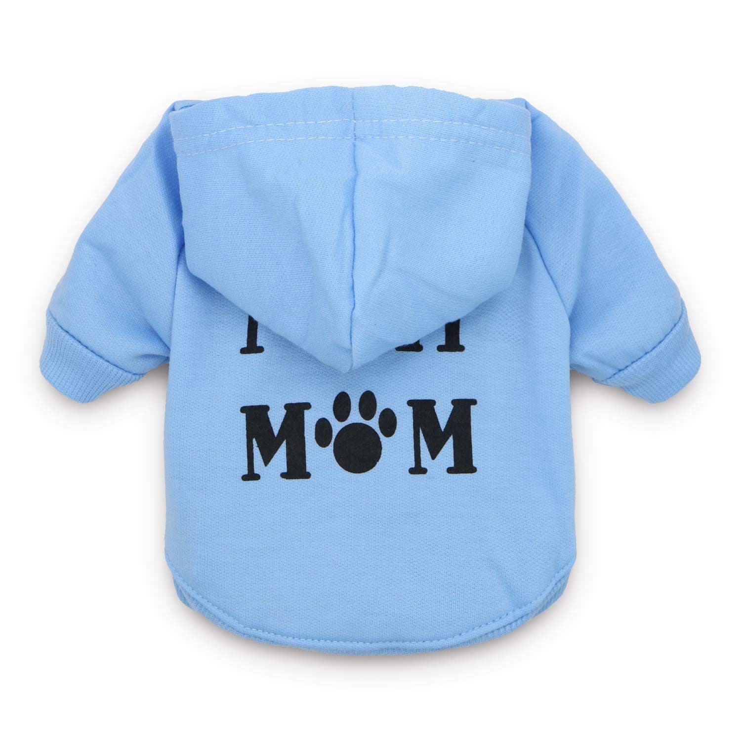 DroolingDog Dog T Shirt I Love My Mom Clothes Puppy Tshirt for Small Dogs, Medium, Blue