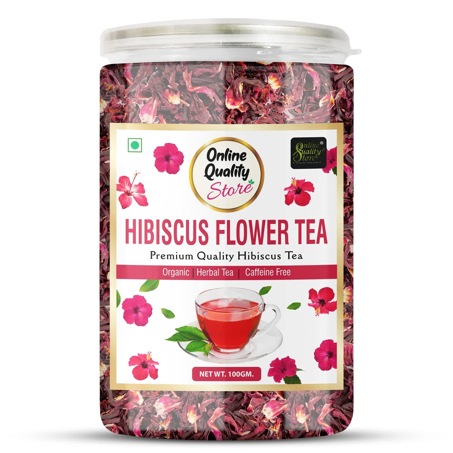 Hibiscus Flower Tea |Herbal | Whole Leaf(100g, Pack of 1)