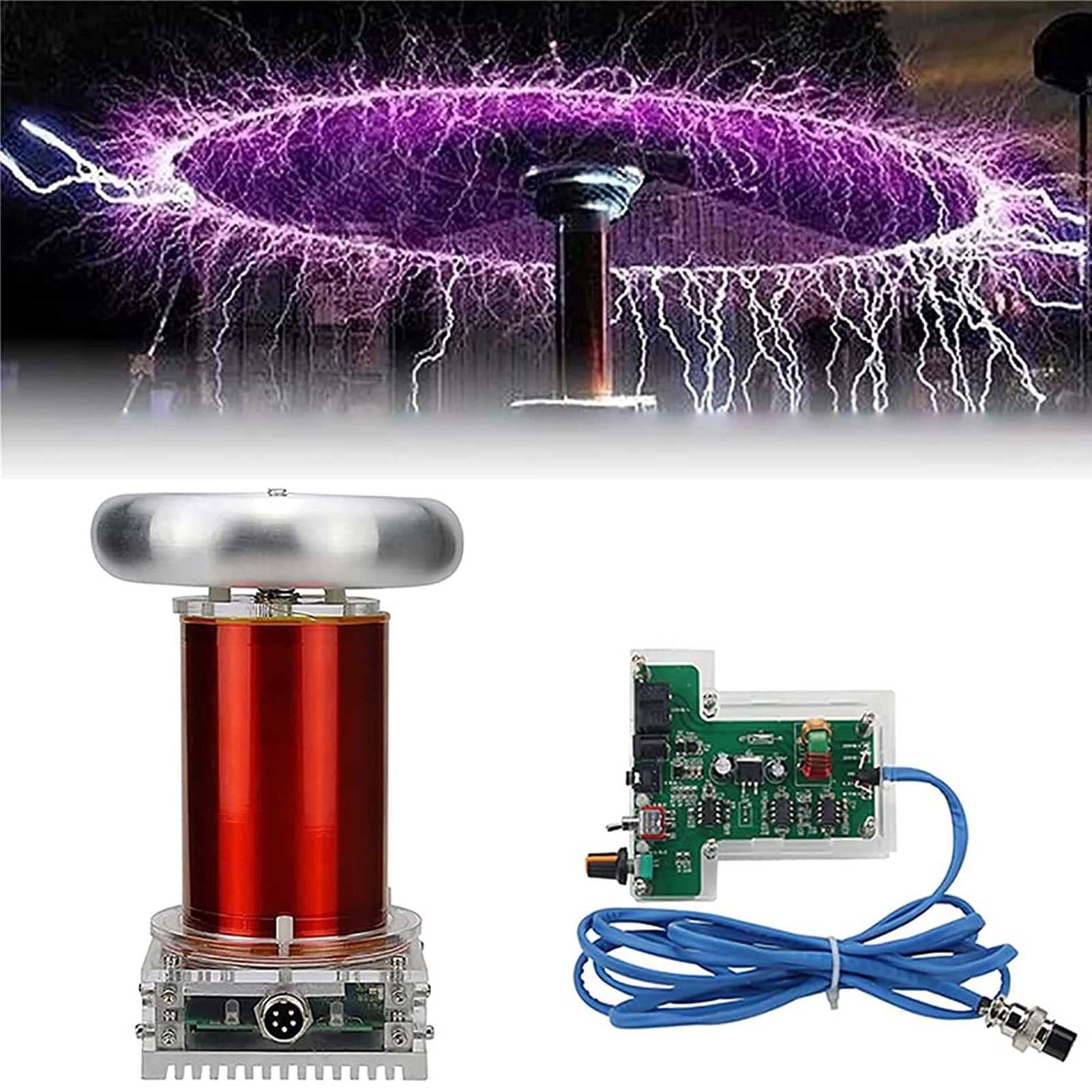 YmnFI Mini Spark Gap Tesla Coil Educational Model Diy Kit, Music Tesla Coil 20cm Electronic Arc Ignition Tesla Science Physics Experiment Toys