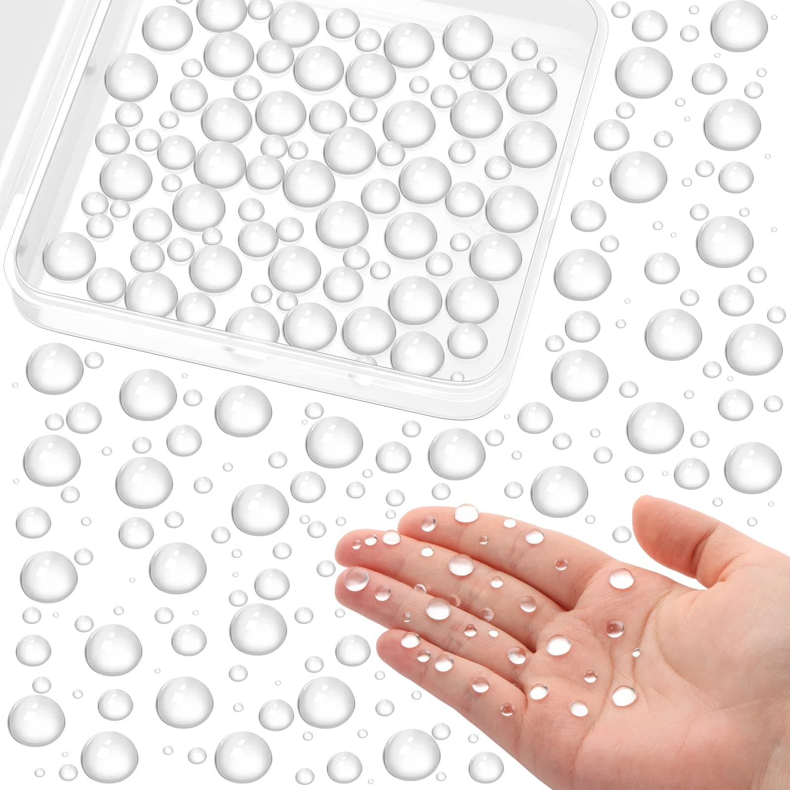 700 Pcs Dewdrop Water Droplets Embellishments - Clear Resin Dewdrop Beads for DIY Crafts & Paper Decor