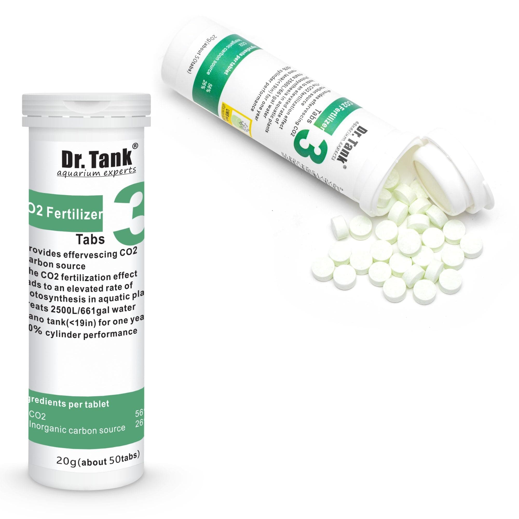 Dr. Tank #3 CO2 Fertilizer - Aquarium Plant Fertilizer Root Tabs with CO2 and Carbon - Enhances Photosynthesis for Rapid Plant Growth for Aquatic Plants - 100 Tablets
