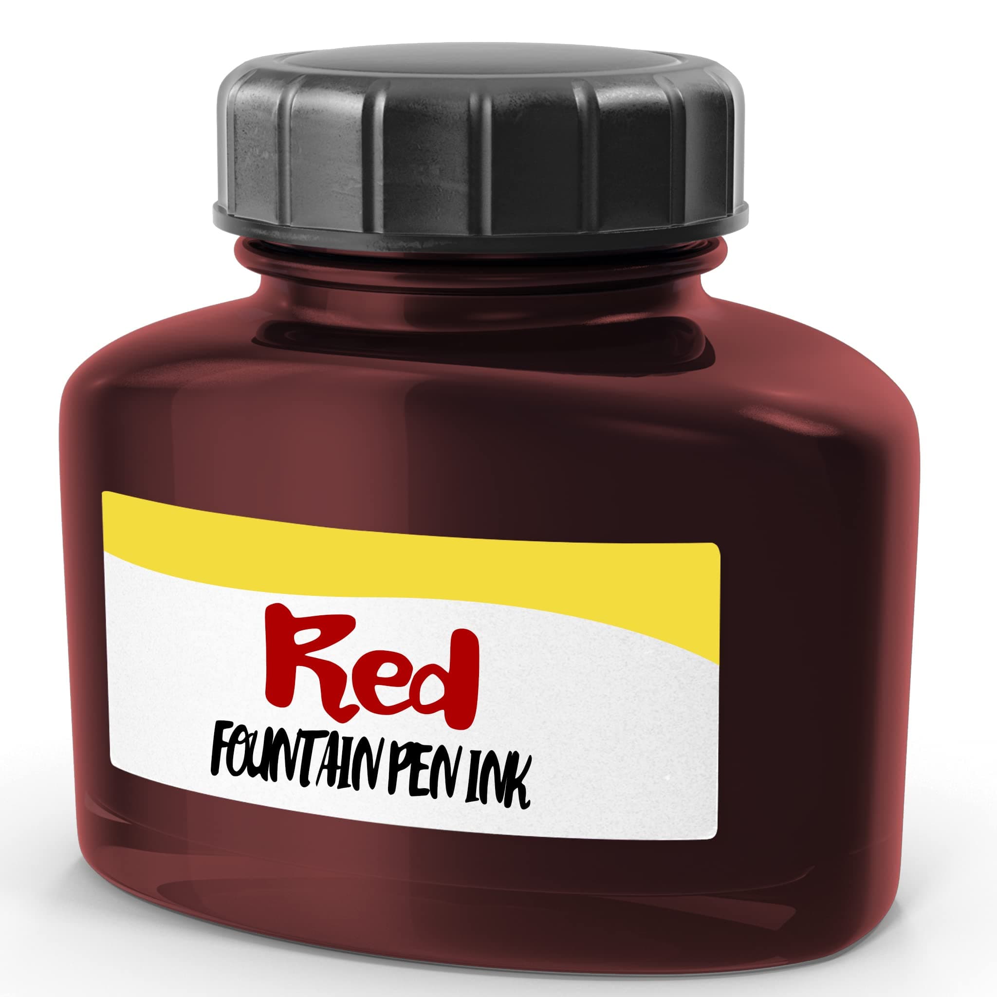 – 𝗪𝗔𝗦𝗛𝗔𝗕𝗟𝗘 Red Fountain Pen Ink Bottle, Caligraphy Ink Refill for Fountain Pens, Brush Pens, Oblique Pens, Quill & Various Pen Types