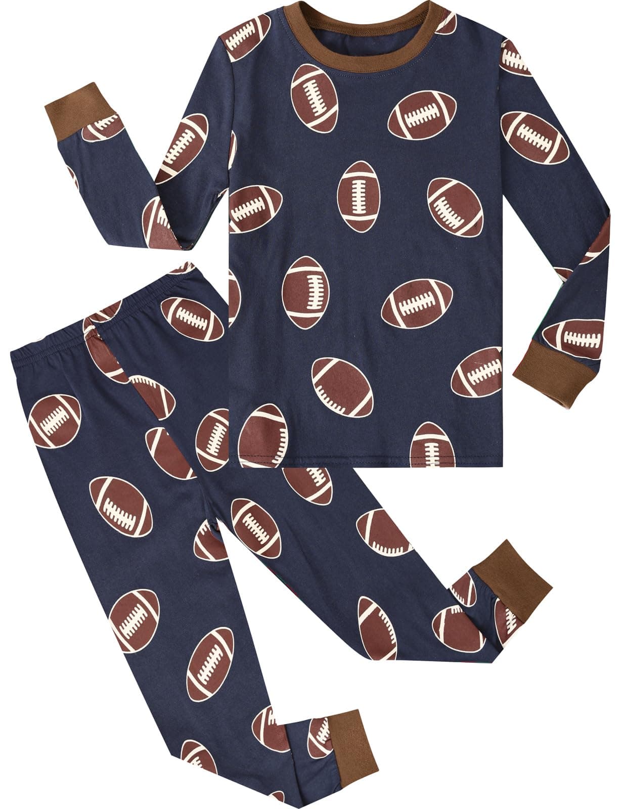 A&J DESIGN Boys Pajama Sets, 100% Cotton 2-Piece Sport Theme Pjs Set