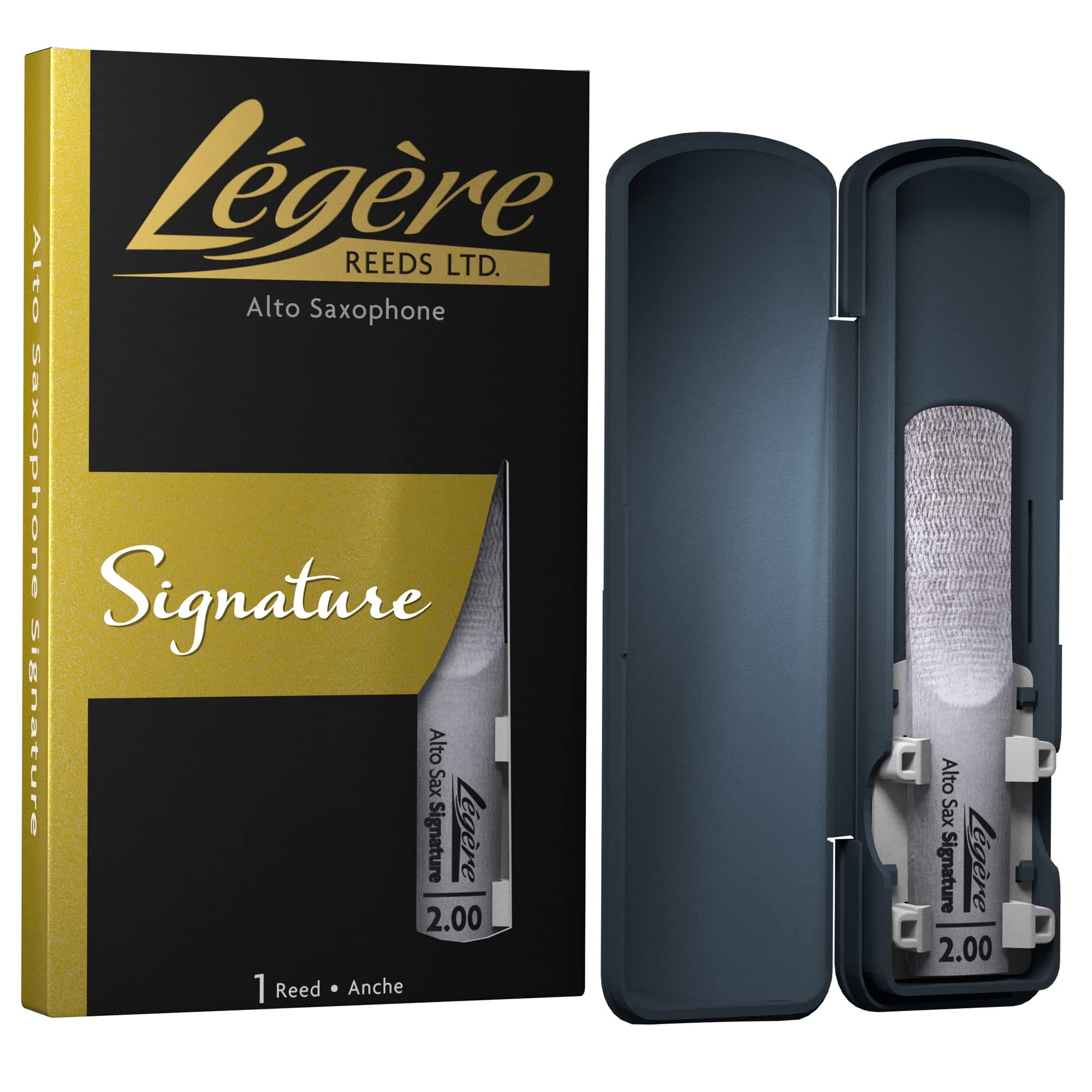 Légère Reeds - Alto Saxophone Reed, Signature, Strength 2.00 (ASG2.00) - Premium Synthetic Woodwind Reed