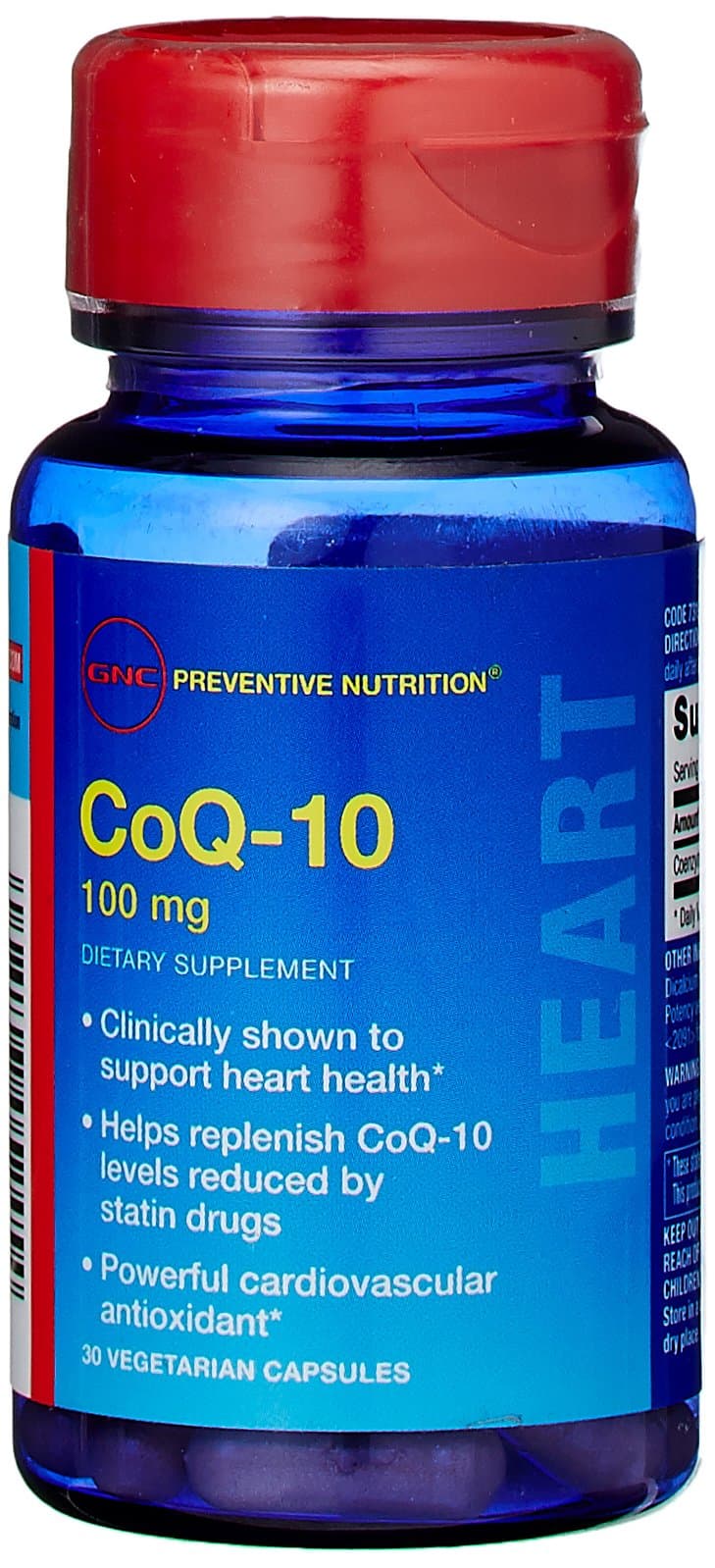 GNC Preventive Nutrition CoQ-10 100mg, Vegetarian Capsules, 30 ea