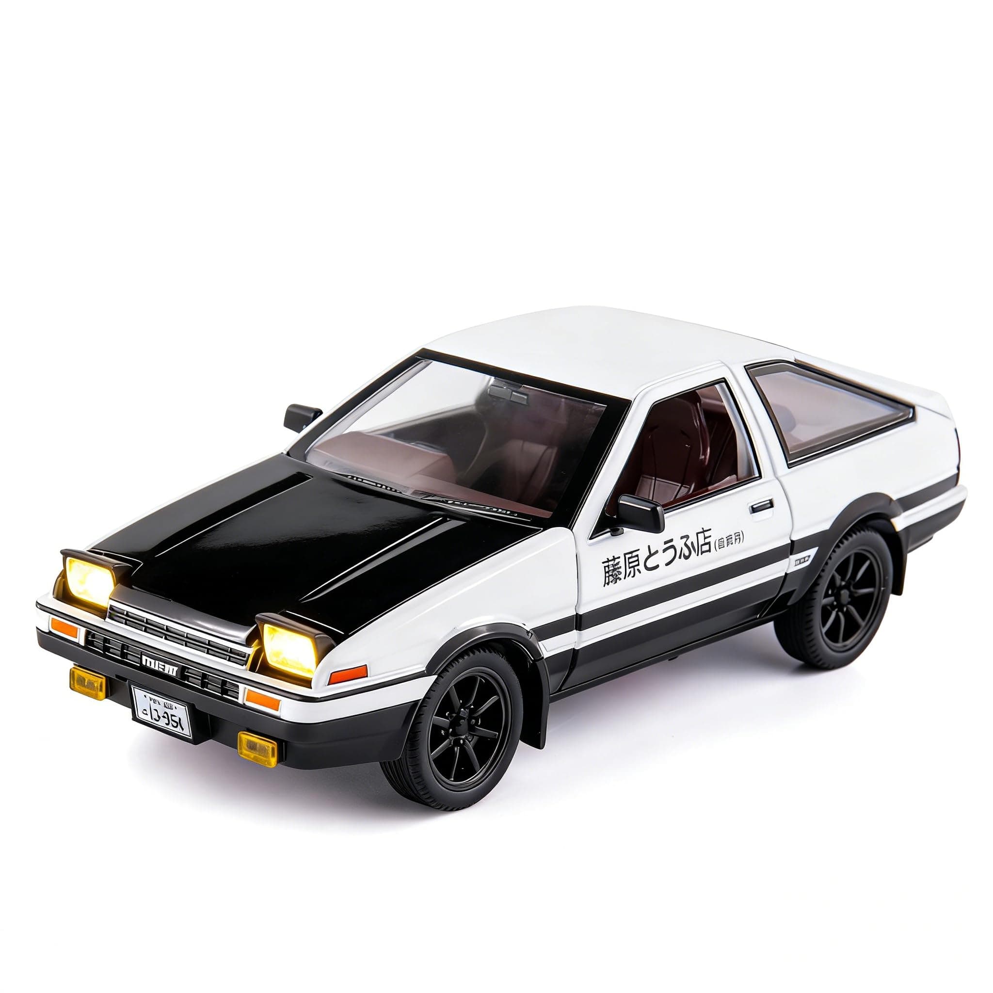 1/24 AE86 Initial D Model Car Big Toy Car, Zinc Alloy Pull Back Toy Car with Sound and Light for Kids Boy Girl Gift (Black)