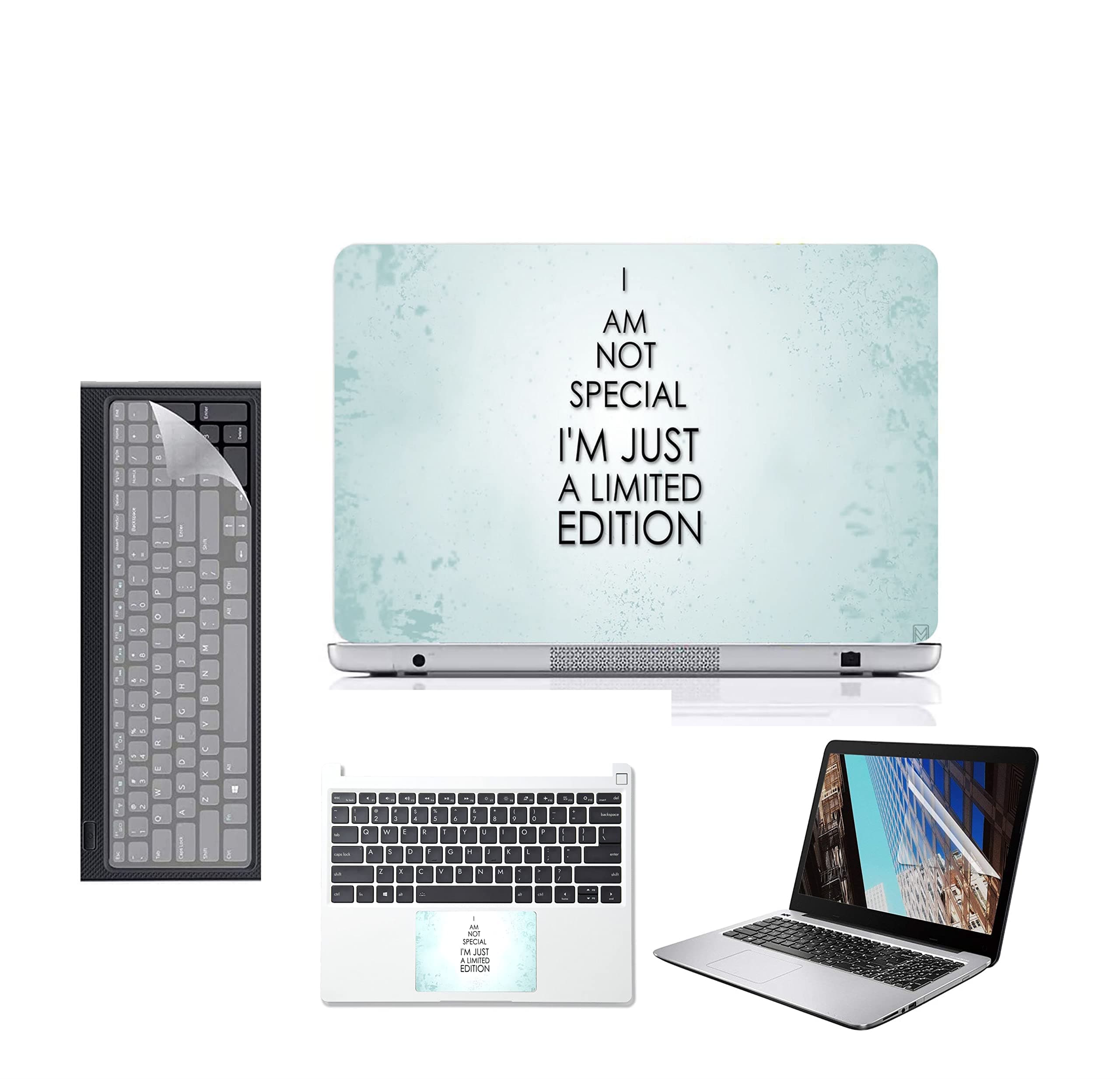 Ecomaholics 4 in 1 laptop screenguard, laptop skin, keyboard cover and touchpad protector accessories combo for Asus VivoBook 15 2021 X515JA-EJ562WS Laptop - D73