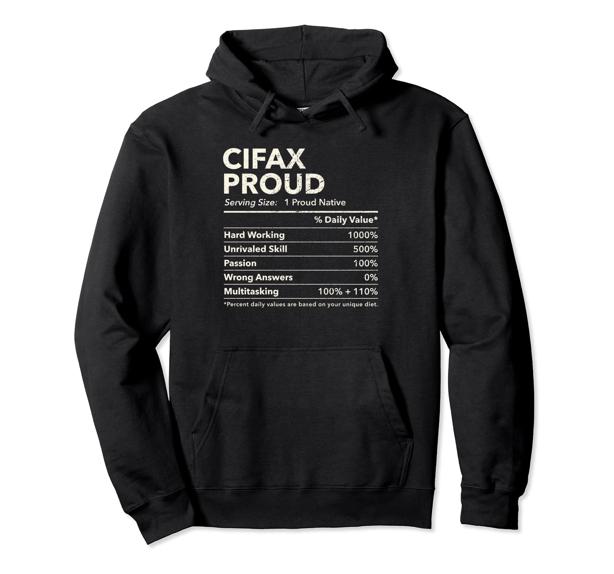 Cifax, Virginia Proud Nutrition Facts Pullover Hoodie