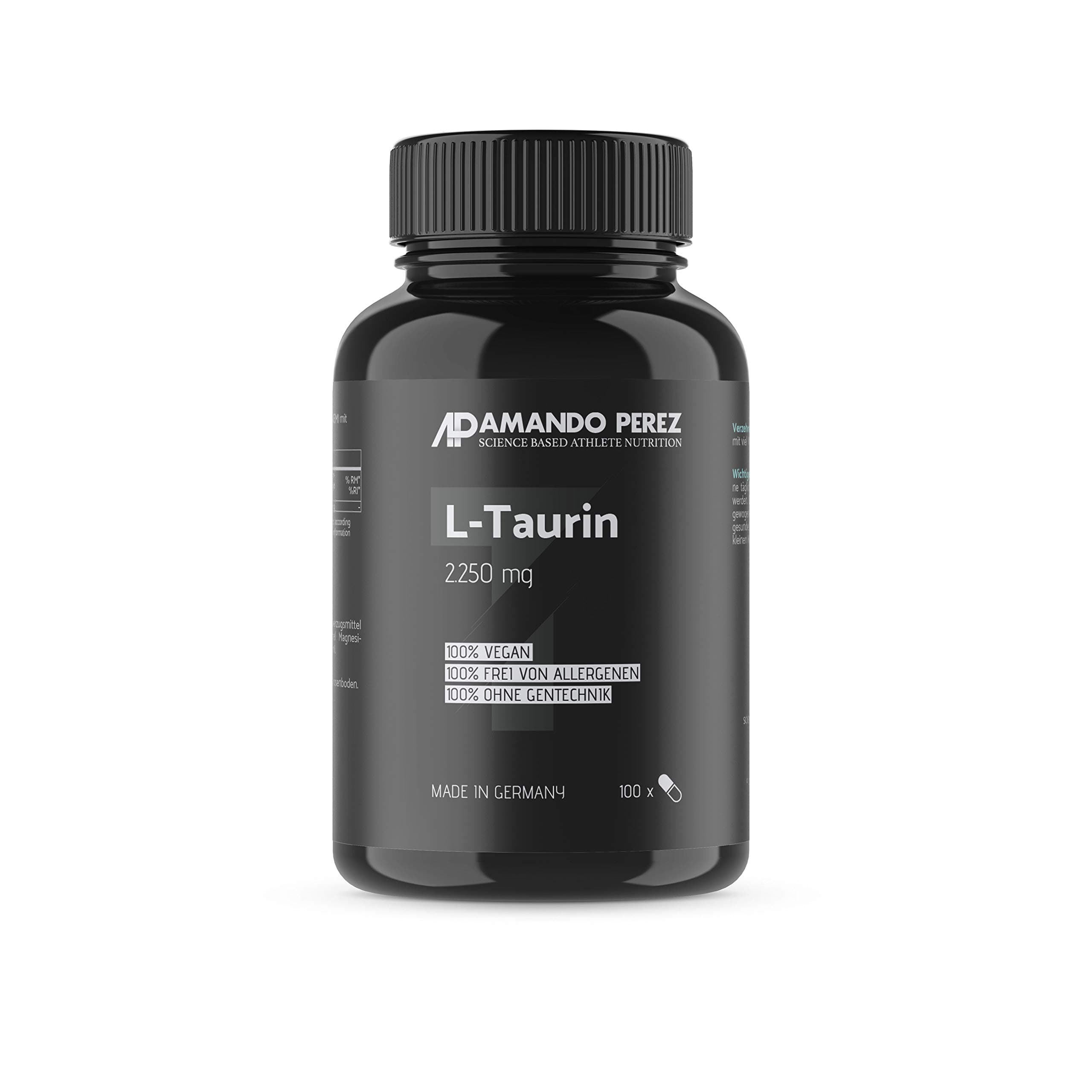 L Taurine – 2250 mg Per Serving – 100 Capsules – Highly Concentrated L Taurine Formula