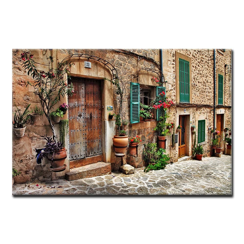 Tuscan Wall Art Italian Streets of Old Mediterranean Canvas Wall Art Painting The Picture Print On Canvas Architecture Pictures for Home Decor Decoration Gift