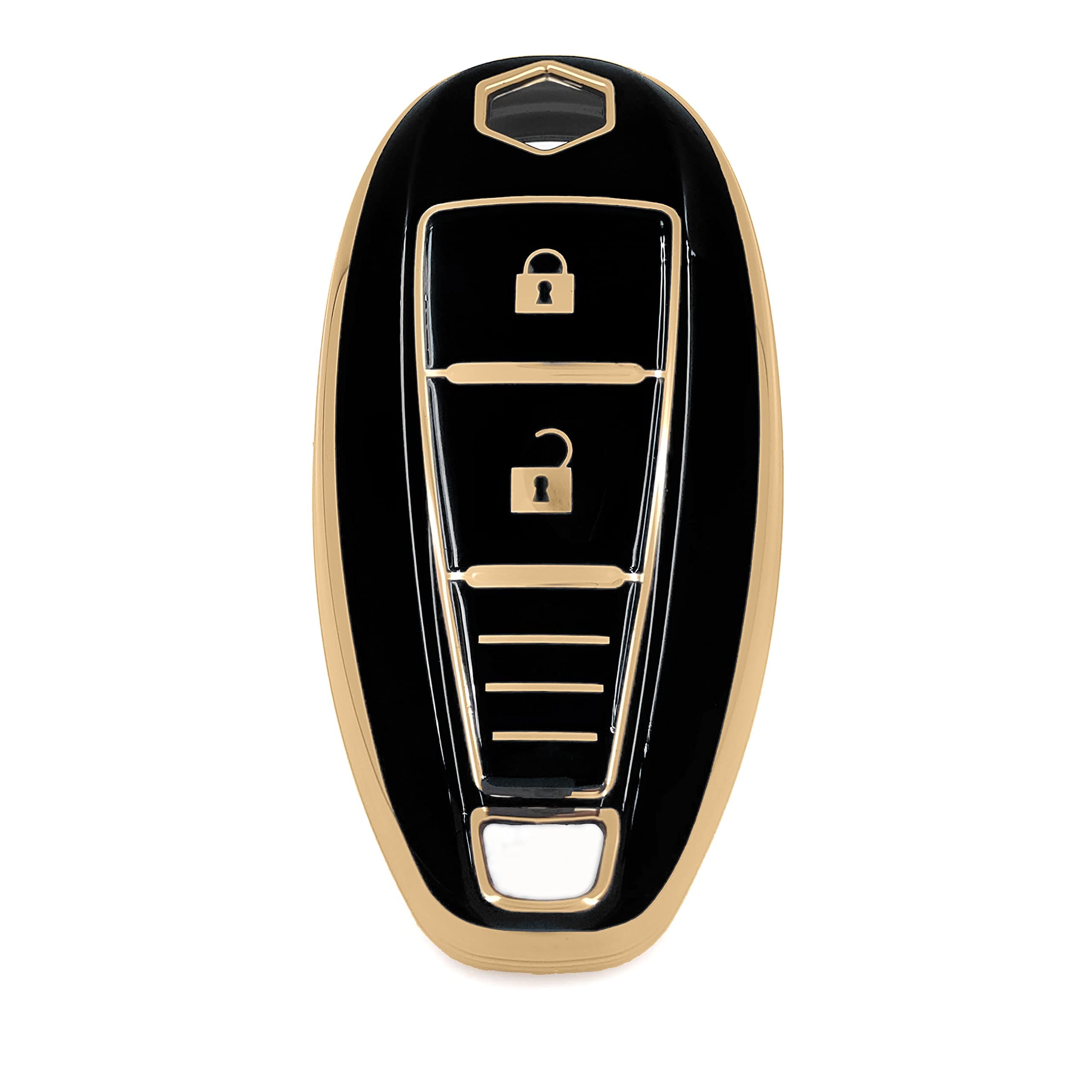 EBIZ HIVE Car Key Fob Protector TPU Silicon Smart Key Remote Case Cover Holder[for Suzu-ki & Toyo-ta Baleno,Vitara,Xl6,Ignis,Swift,Ertiga,Brezza,Dzire,Glanza,Urban Cruiser,Hyryder] Smart 3 (Black)