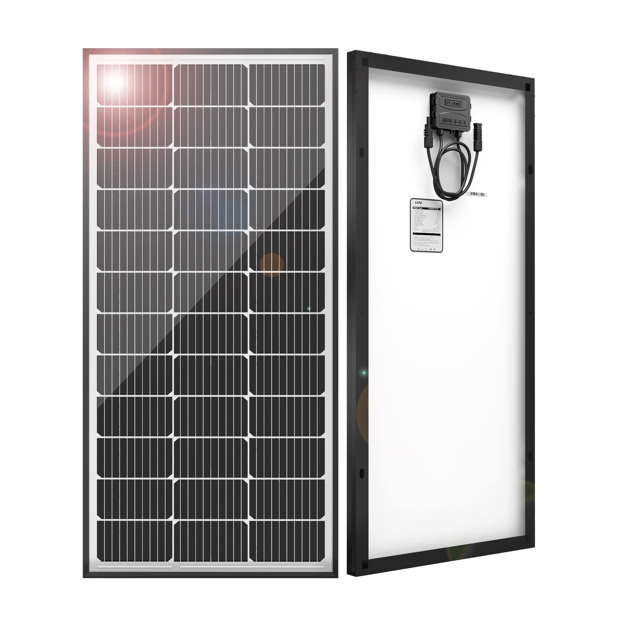 100 Watt Solar Panels, 10BB Monocrystalline 12V 100W Solar Panel, 23% High Efficiency PV Module Power Charger for RV, Home, Farm, Boat, Caravan and Off-Grid Applications