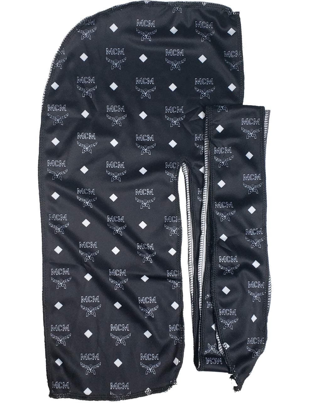 Women & Men's Customs Designer Durag,Fashion Premium Durags Basic and Limited Edition,Exclusive Wave Cap (MCM Black)