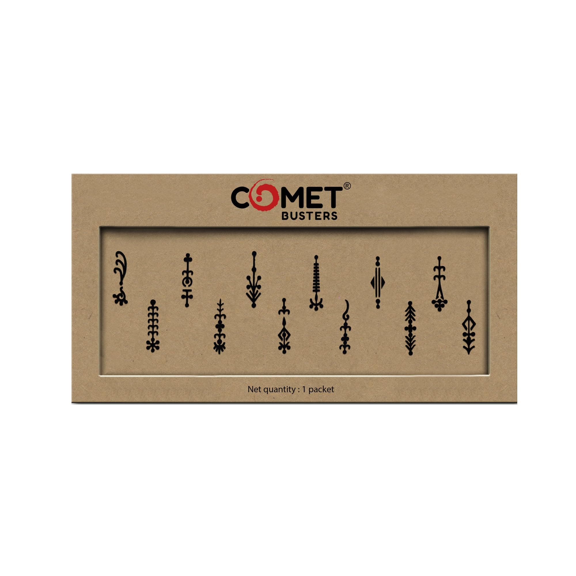 Comet Busters Beautiful Handcrafted Fancy Black Bindi For Women (20mm) (BIN048)