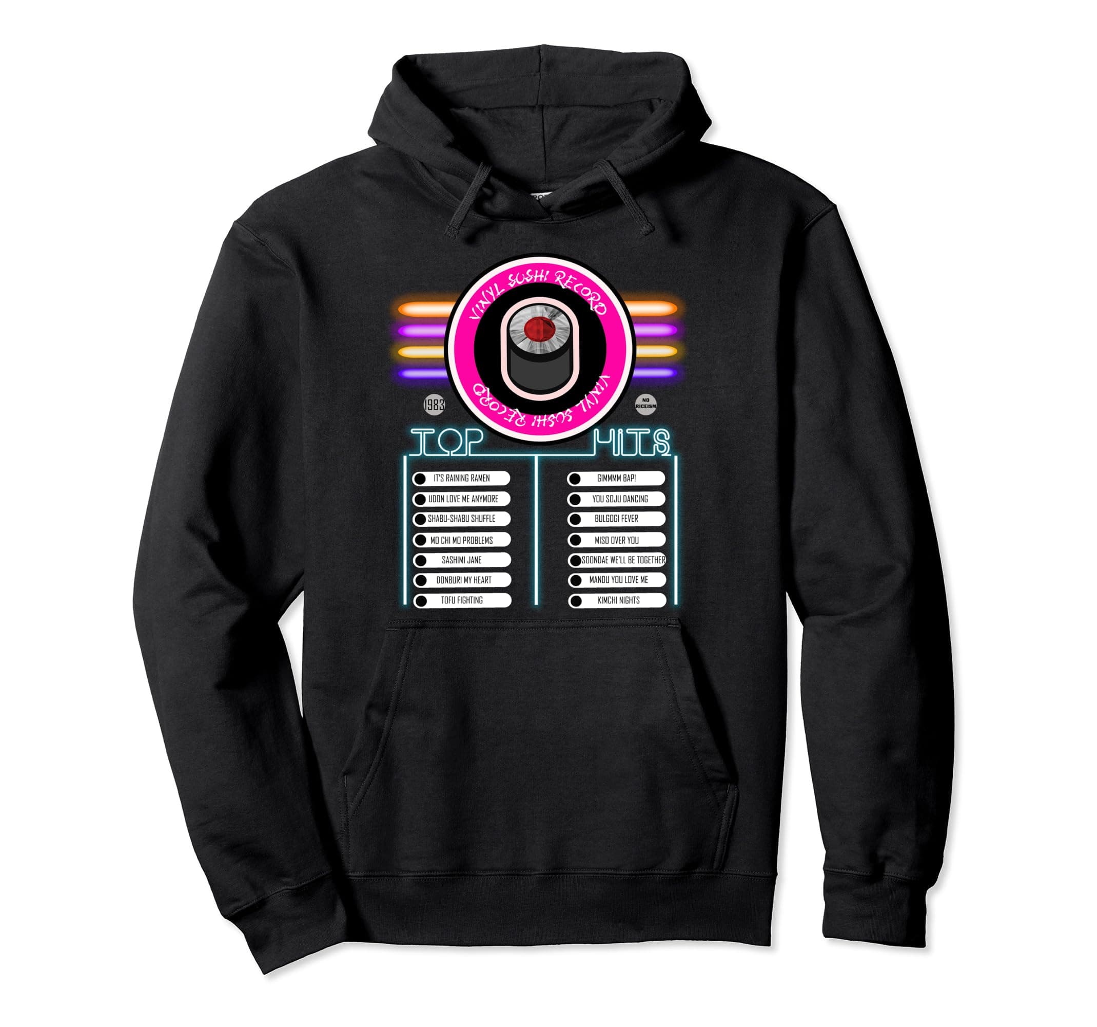 80's Top Hits Asian Foods Cute Kawaii Graphic Design Pullover Hoodie