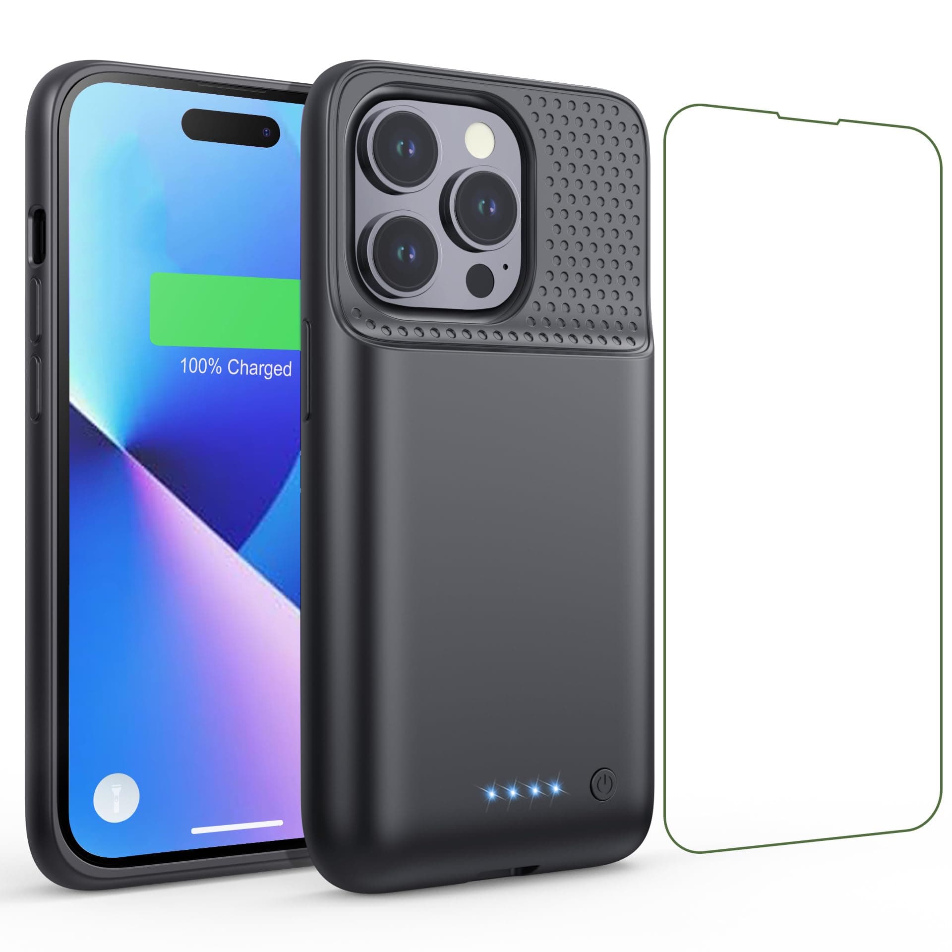 Battery Case for iPhone 14 Pro (6.1 Inch), [2024 Upgraded] Ultra-Slim 7200mAh Portable Extended Charger Case Cover Rechargeable Battery Pack for Apple iPhone 14Pro Charging Case (Black)