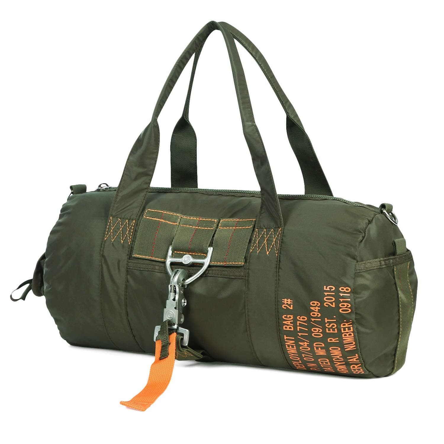 AIR FORCE Military Duffle Bag Parachute Buckles Hook Water Resistant Duty Nylon Tactical Duffel Style for Military Camping Hunting Hiking Travelling GYM