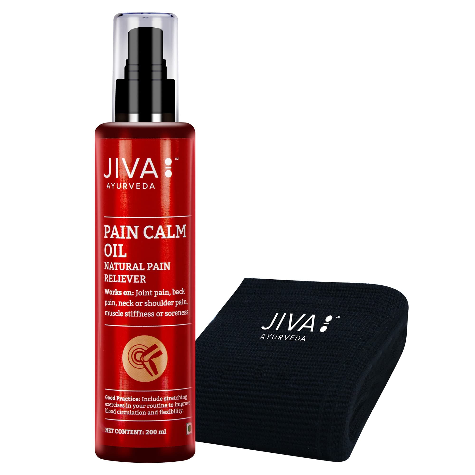 Jiva Pain Calm Oil (200 ML) (Pain Calm Oil & Knee Cap), Red
