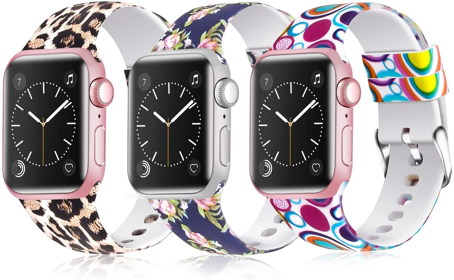 Silicone Watch Band Compatible with Apple Watch Band 38mm 40mm 41mm 42mm 44mm 45mm 49mm, Soft Silicone Replacment Sport Bands for iWatch Series 10 9 8 7 6 5 4 3 2 1 SE Ultra 2