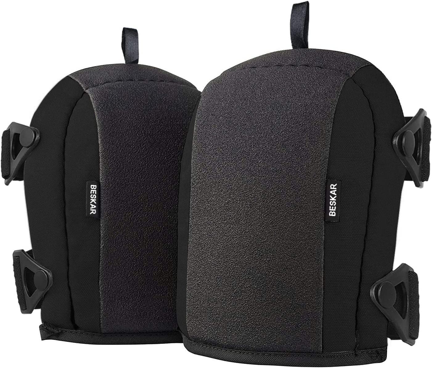 Pro Flooring Knee Pads with Heavy Duty Foam Padding and No-slip Leather Stabilizers, Durable Straps & Adjustable Easy-Fix Clips, Kneepads for Work, Construction,Gardening, Cleaning & Roofing