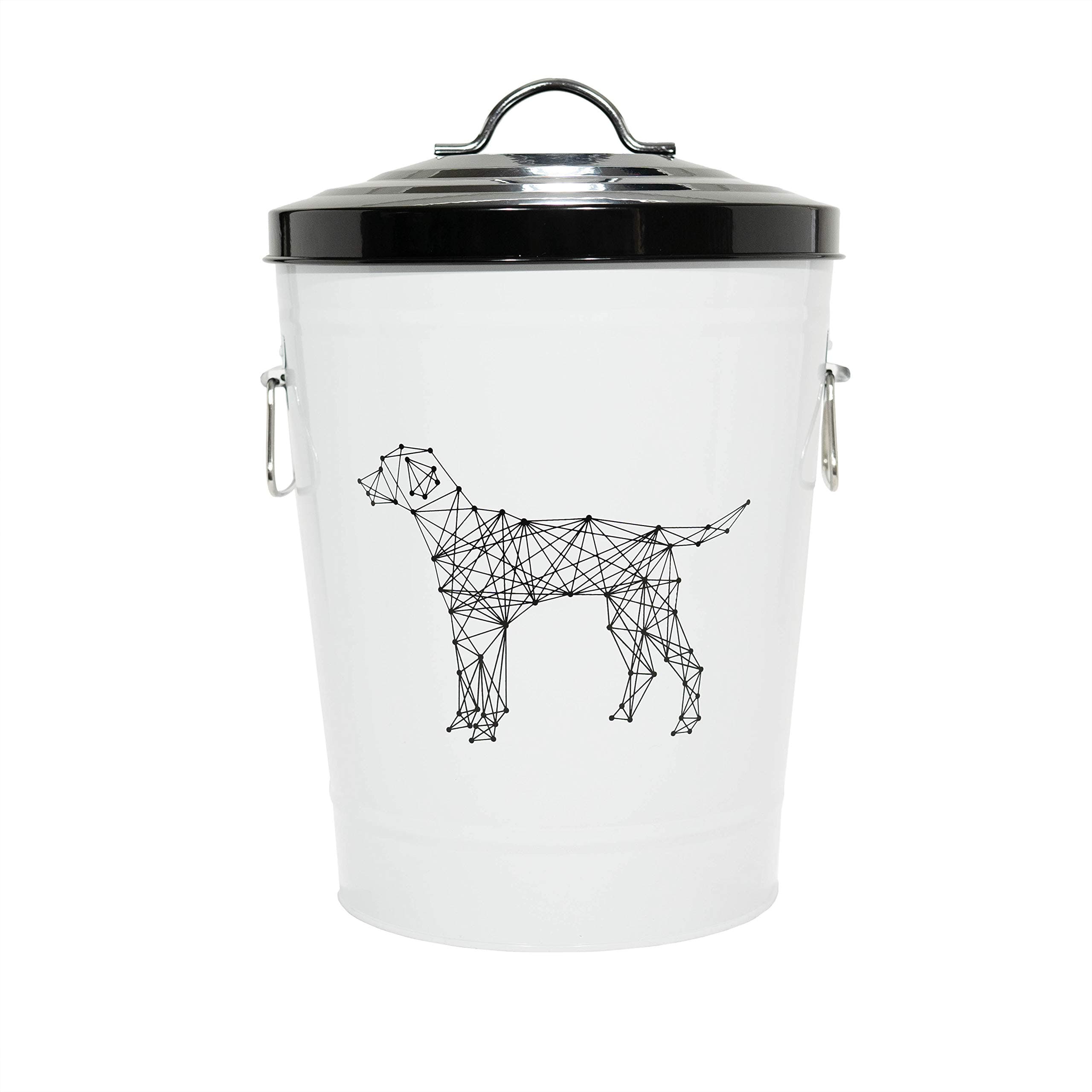 , Zentangle Pet Food Large Metal Storage Bin, Dog, 17 lb Capacity, Small