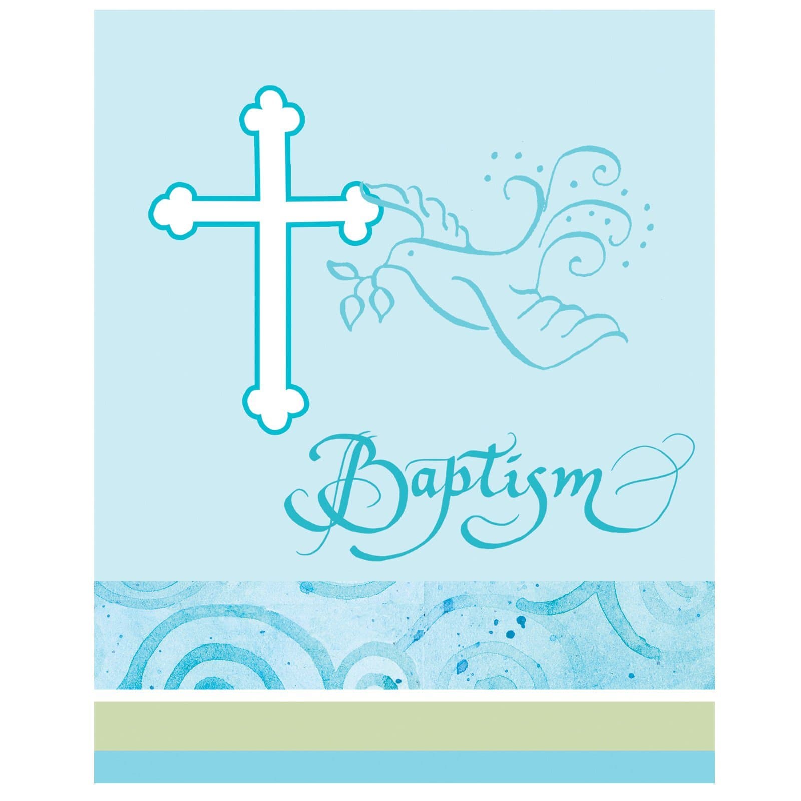Dove Blue Baptism Invitations