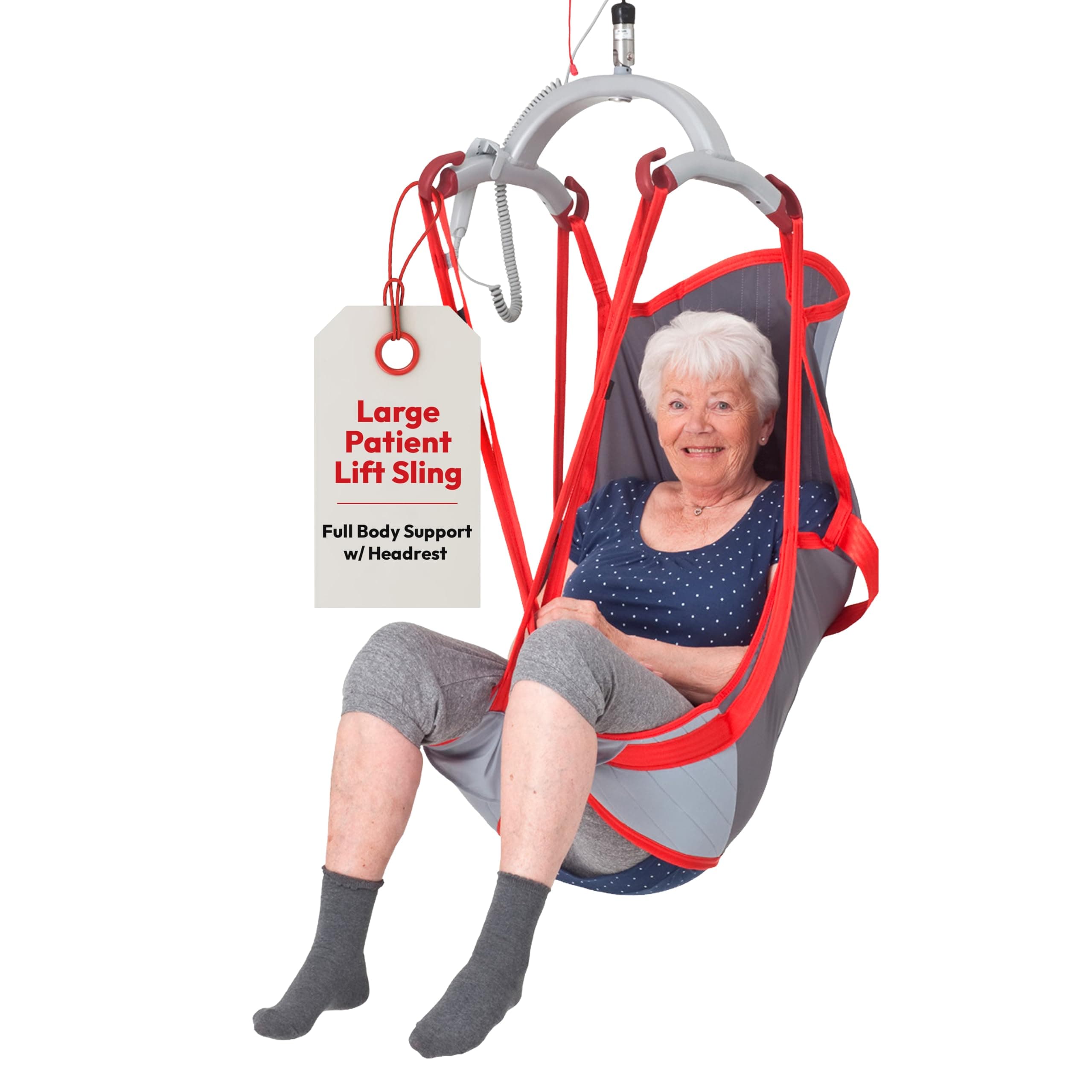Molift RgoSling HighBack Padded – Patient Lift Sling (Large), Full Body Support w/Headrest – Compatible with Smart 150 Electric Patient Lift – Sliding Loop System for Balanced Weight Distribution