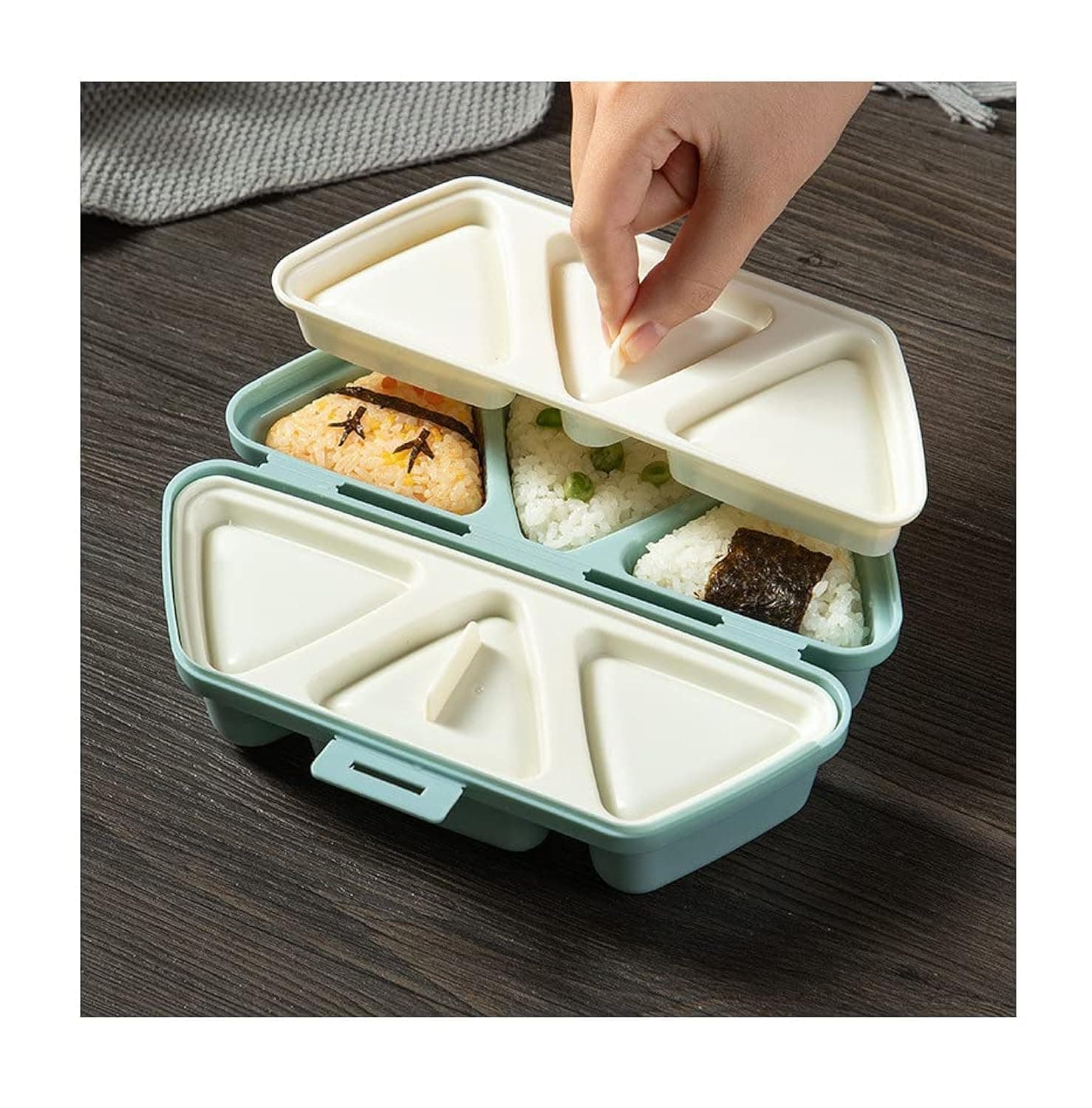 Onigiri Mold Triangle Sushi Mold 6 at Once Cavity Press Onigiri Rice Balls Non-stick Maker Tools For Seaweed Rice Balls Sushi Musubi